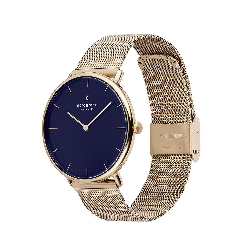Nordgreen Native Gold Mesh 36mm Gold Case Watch - Image 4
