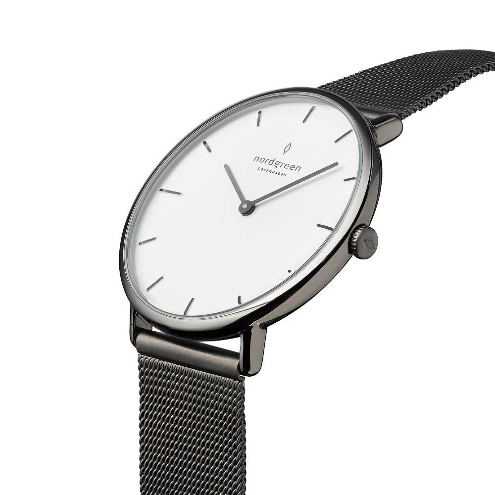 Nordgreen Native Gun Metal Mesh 40mm Gun Metal Case Watch - Image 3