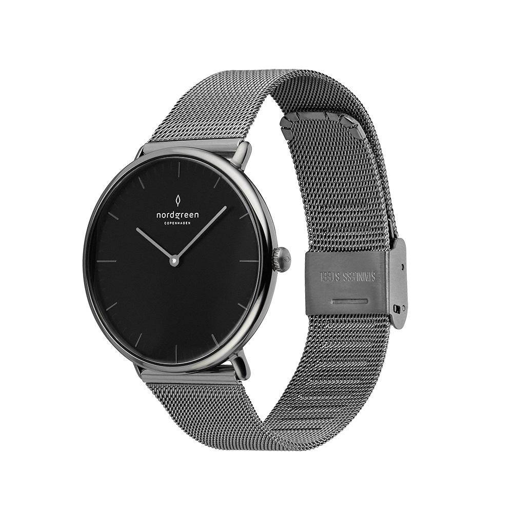Nordgreen Native Gun Metal Mesh 40mm Gun Metal Case Watch - Image 4