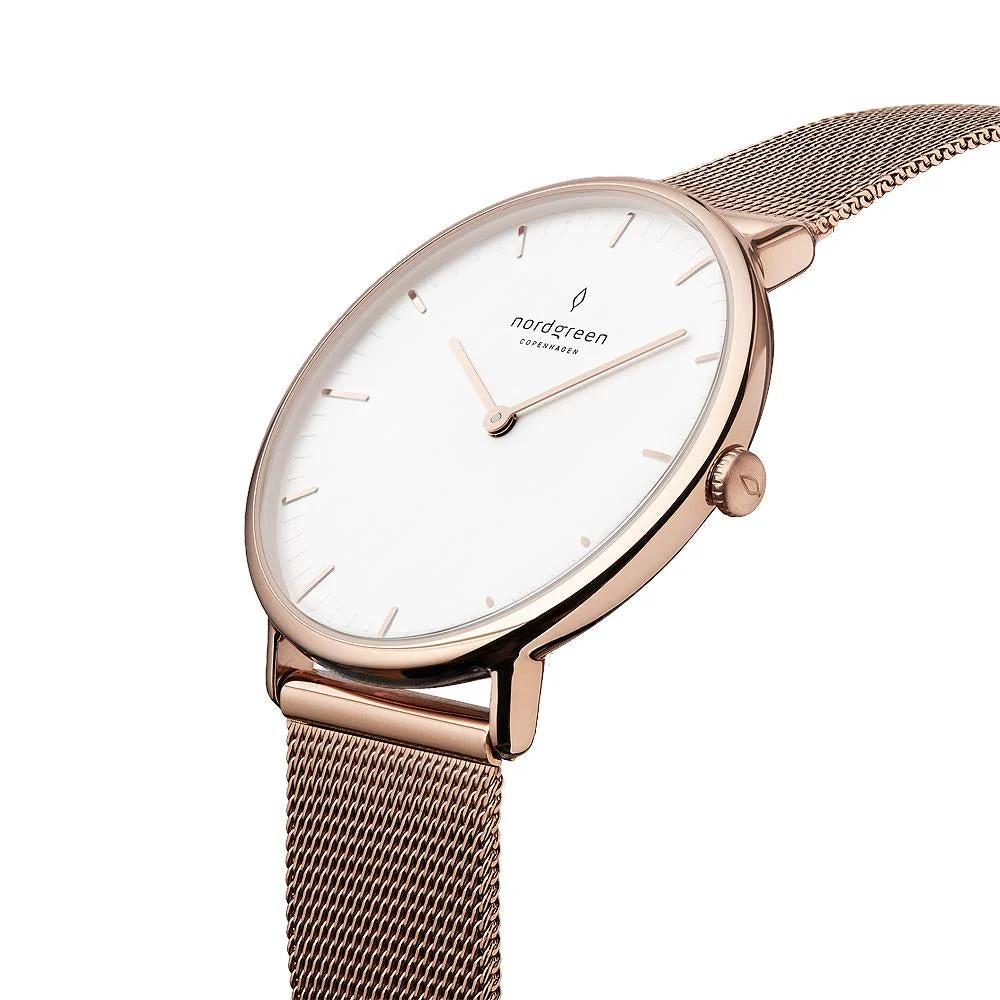 Nordgreen Native Rose Gold Mesh 32mm Rose Gold Watch - Image 3