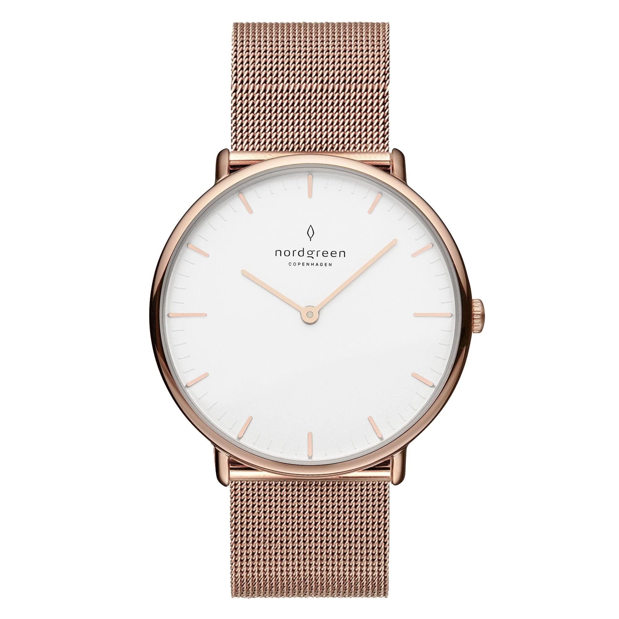 Nordgreen Native Rose Gold Mesh 36mm Rose Gold Case Watch