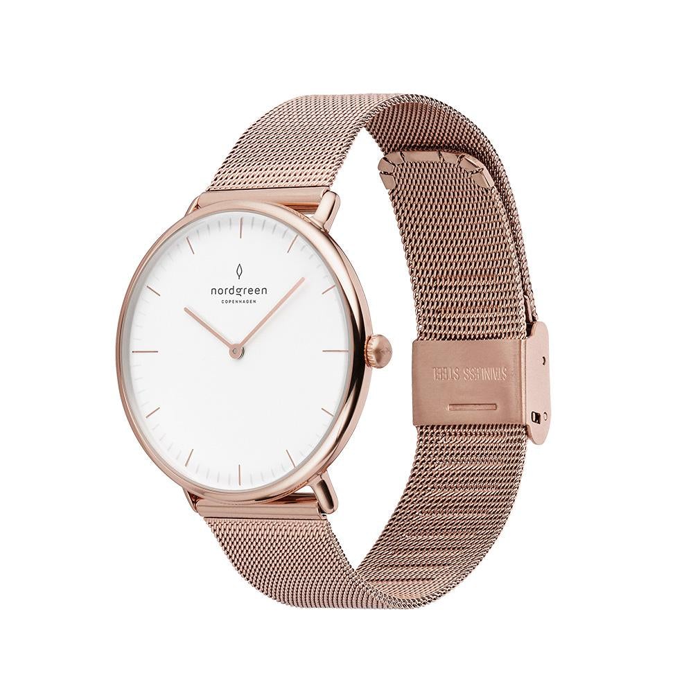 Nordgreen Native Rose Gold Mesh 36mm Rose Gold Case Watch - Image 4