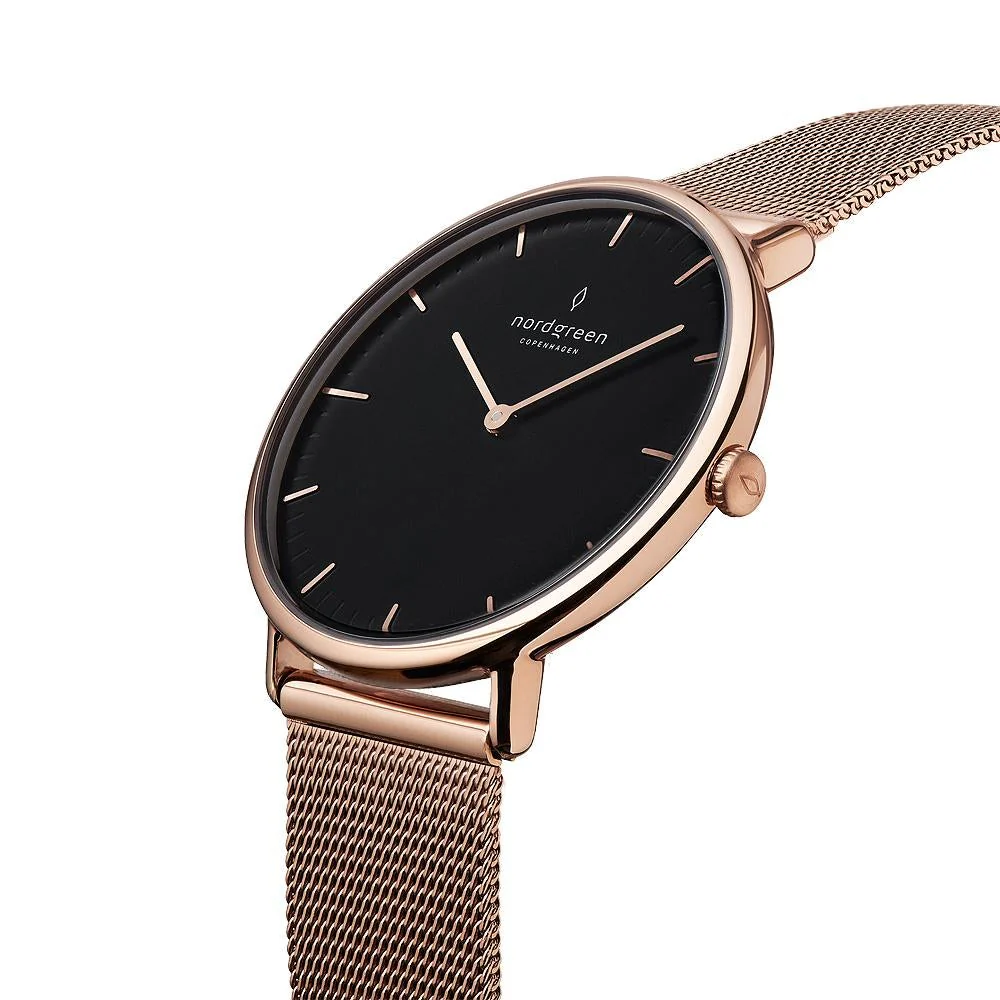 Nordgreen Native Rose Gold Mesh 36mm Rose Gold Case Watch - Image 2