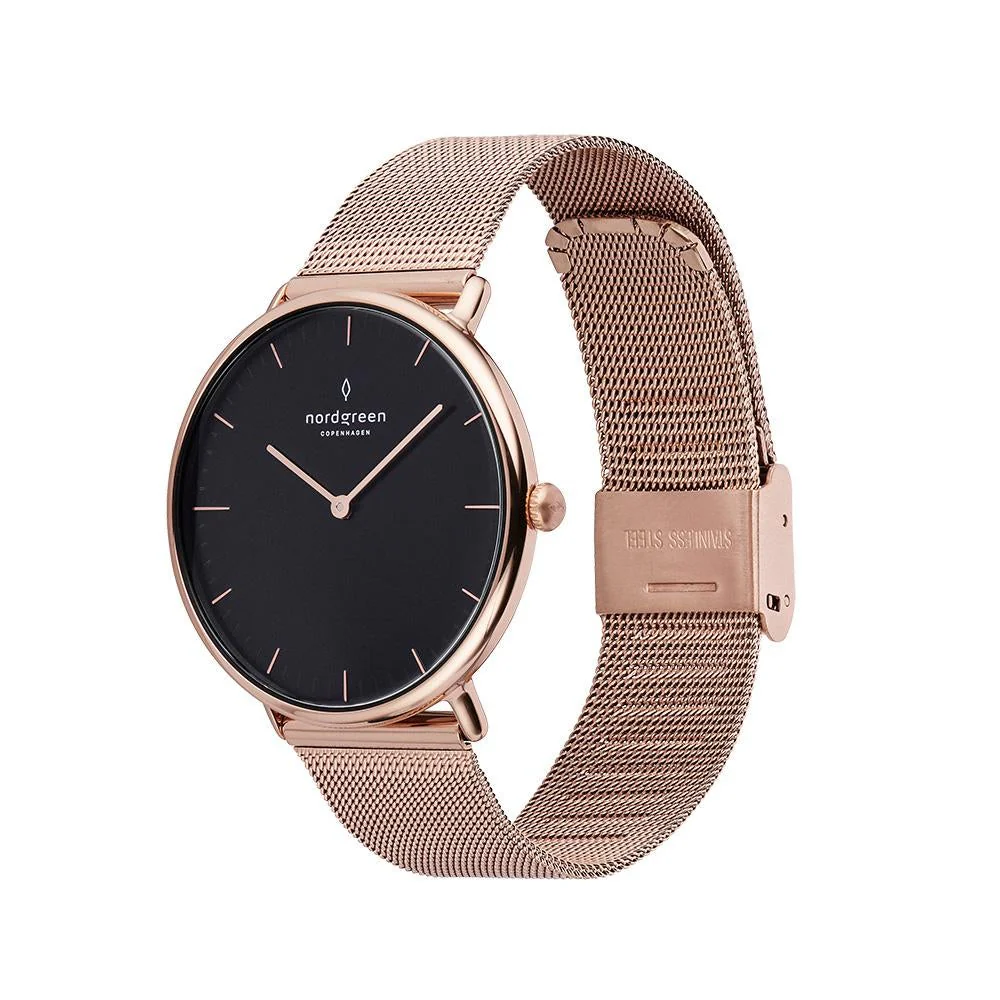 Nordgreen Native Rose Gold Mesh 36mm Rose Gold Case Watch - Image 3