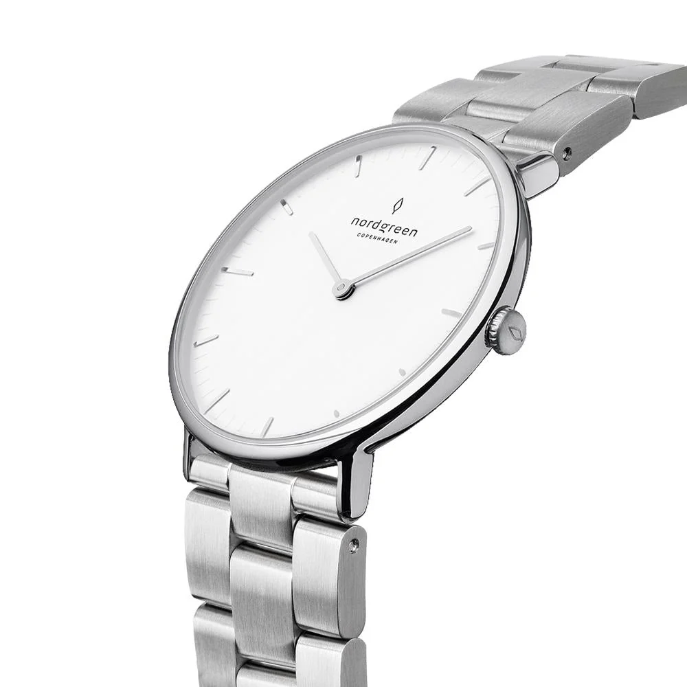 Nordgreen Native Silver Stainless Steel 32mm Silver Case Watch - Image 3