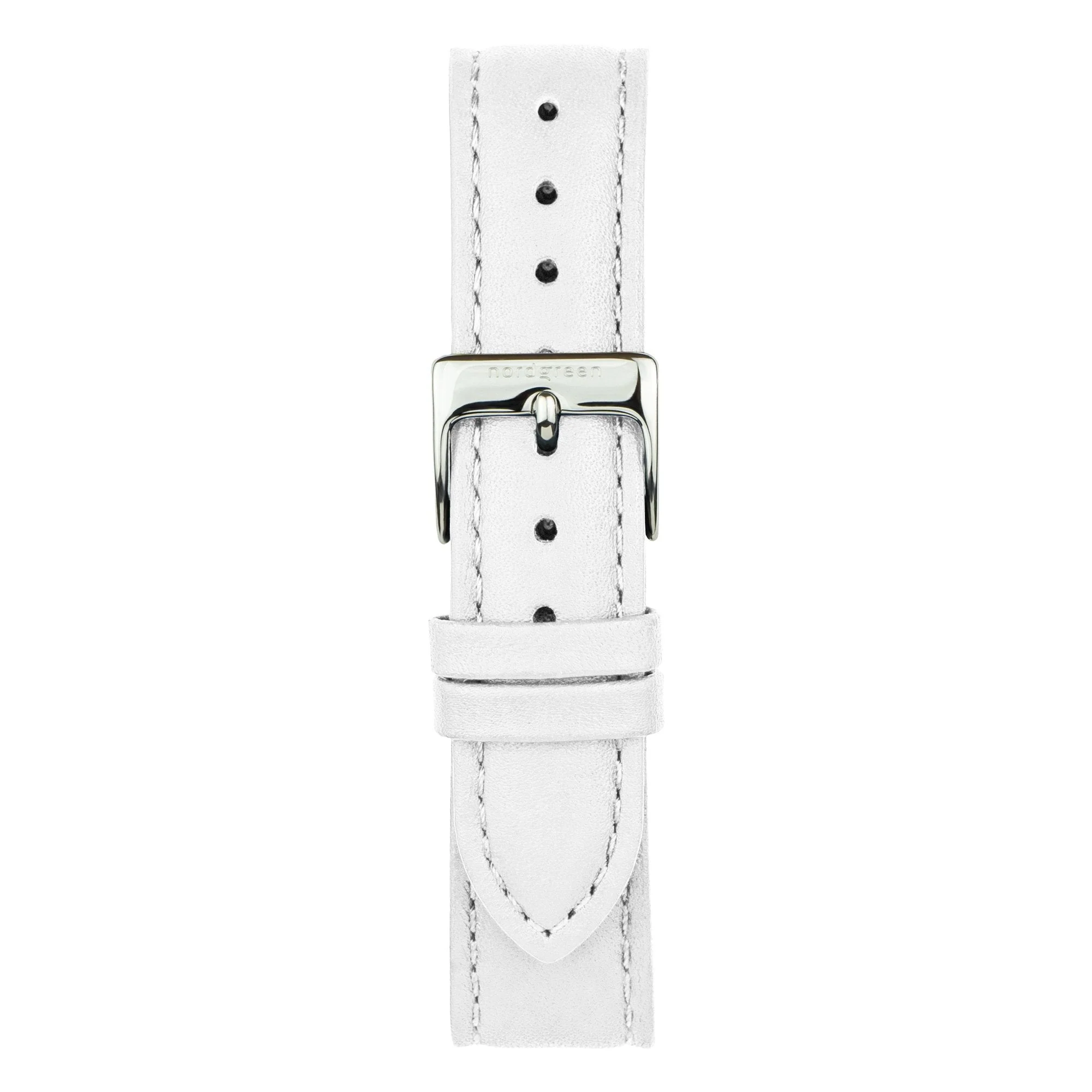 Nordgreen Native White Leather 32mm Silver Case Watch - Image 2