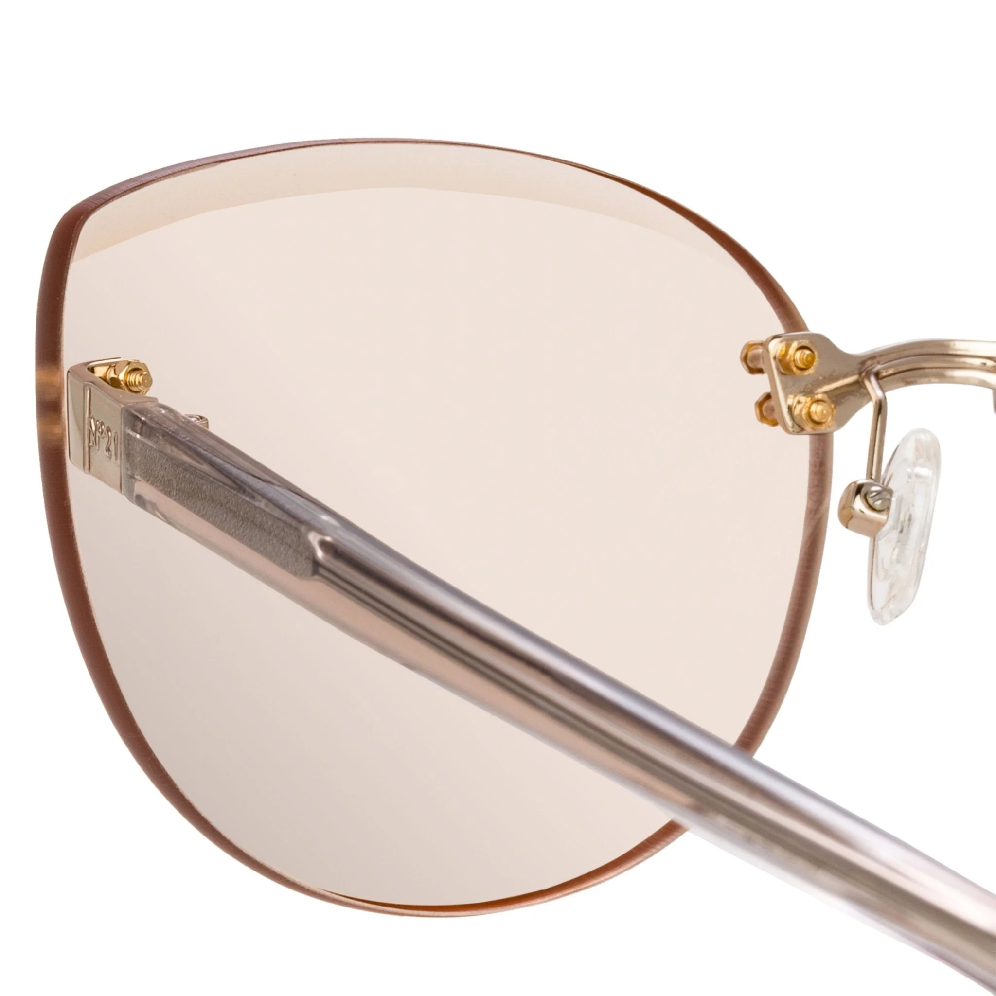 NO 21 Ladies Sunglasses Cat Eye Rose Gold and Peach - Image 2