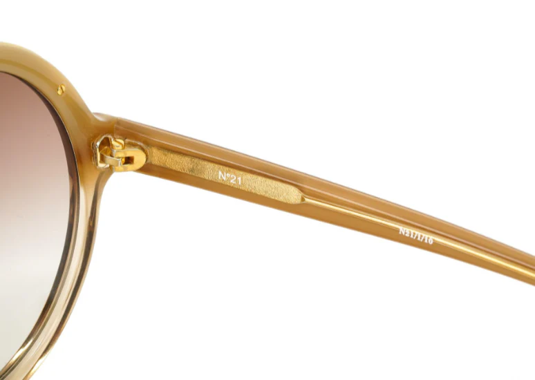 No. 21 Sunglasses Round Gold Brown - Image 3