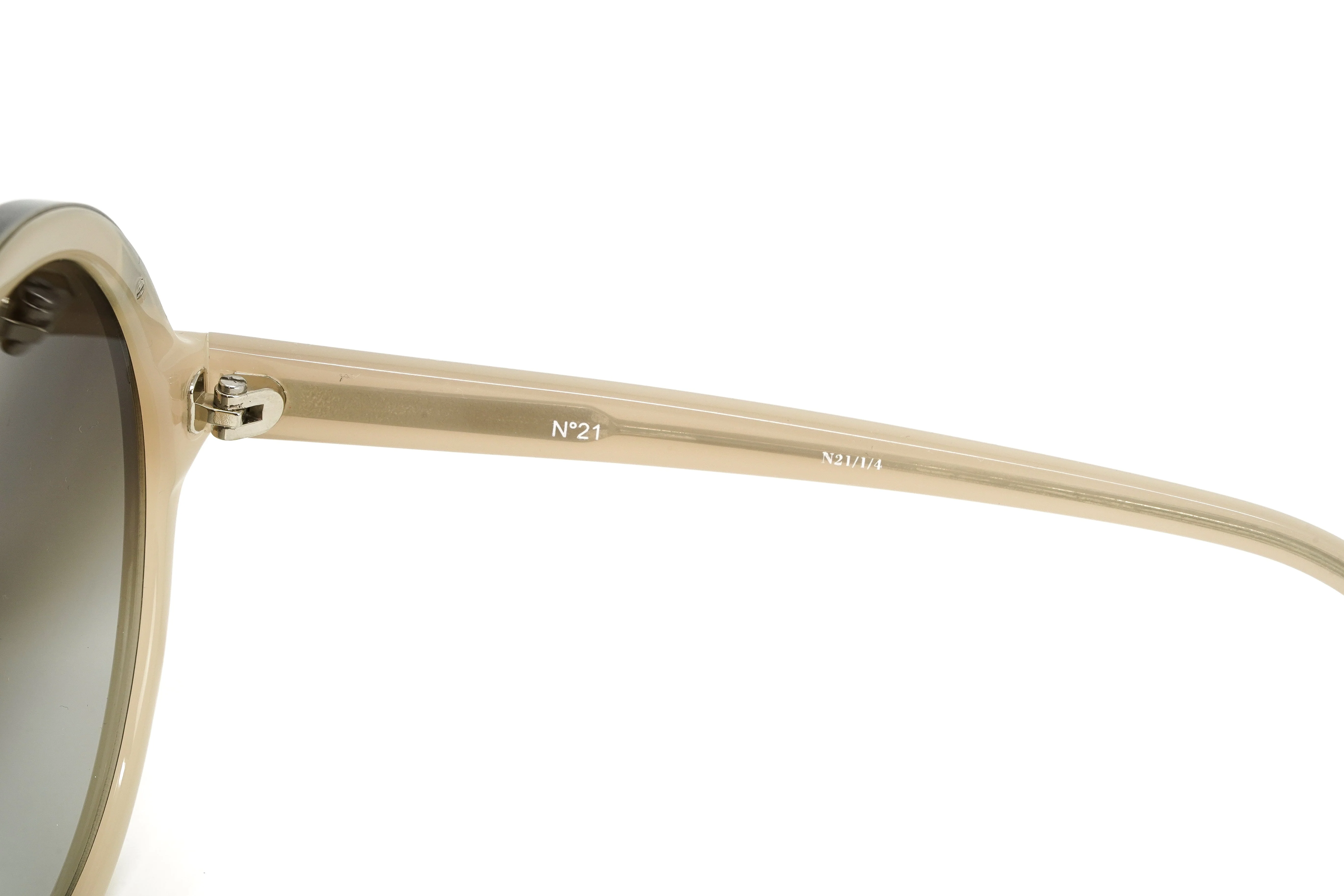 No. 21 Women's Sunglasses Round Beige Grey - Image 3