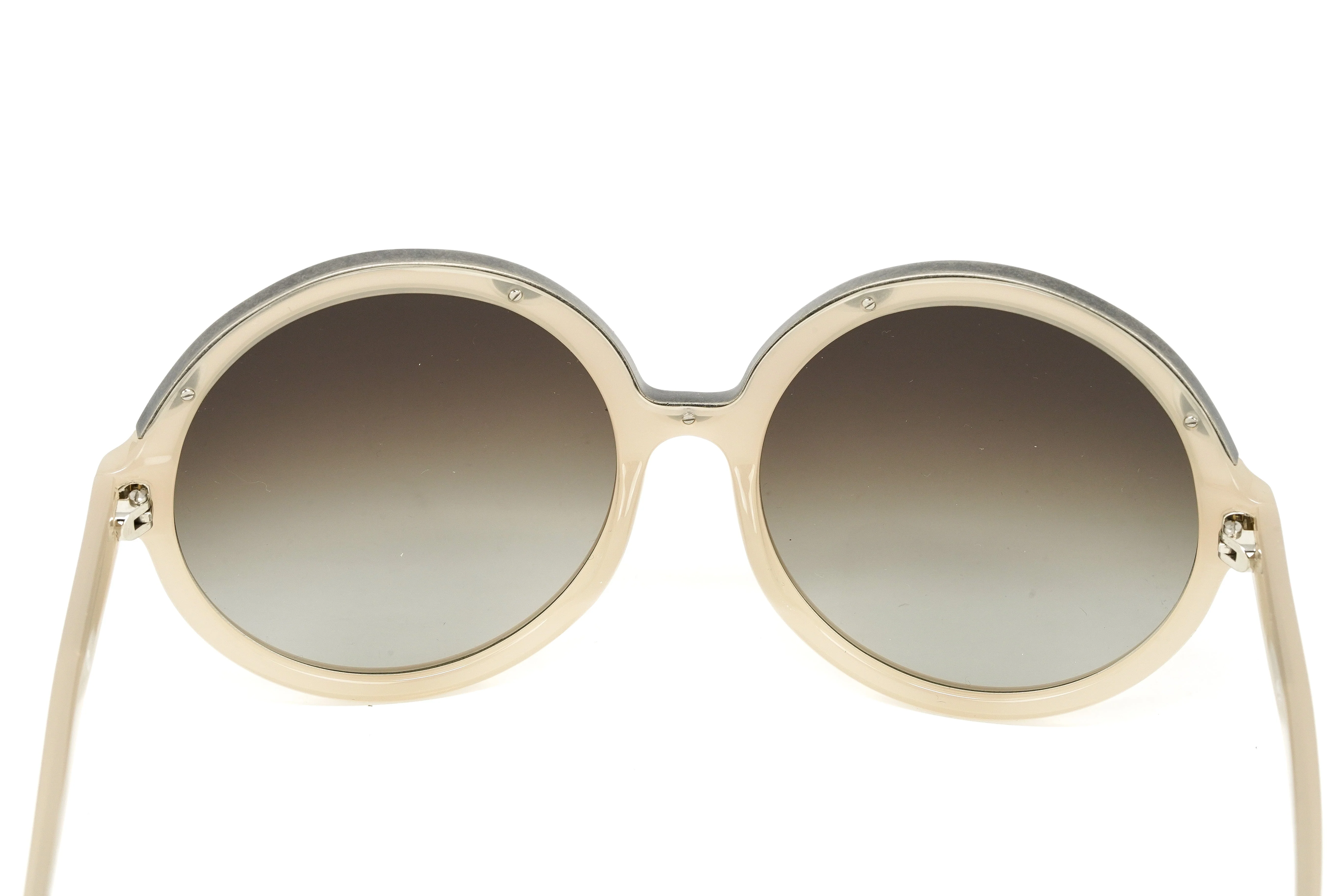 No. 21 Women's Sunglasses Round Beige Grey - Image 6