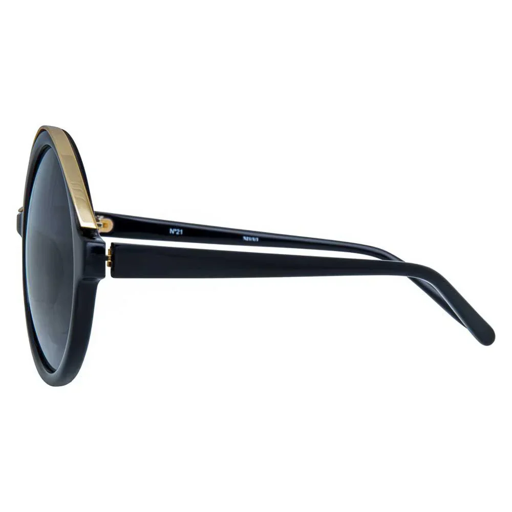 No. 21 Women's Sunglasses Round Black Gold - Image 3