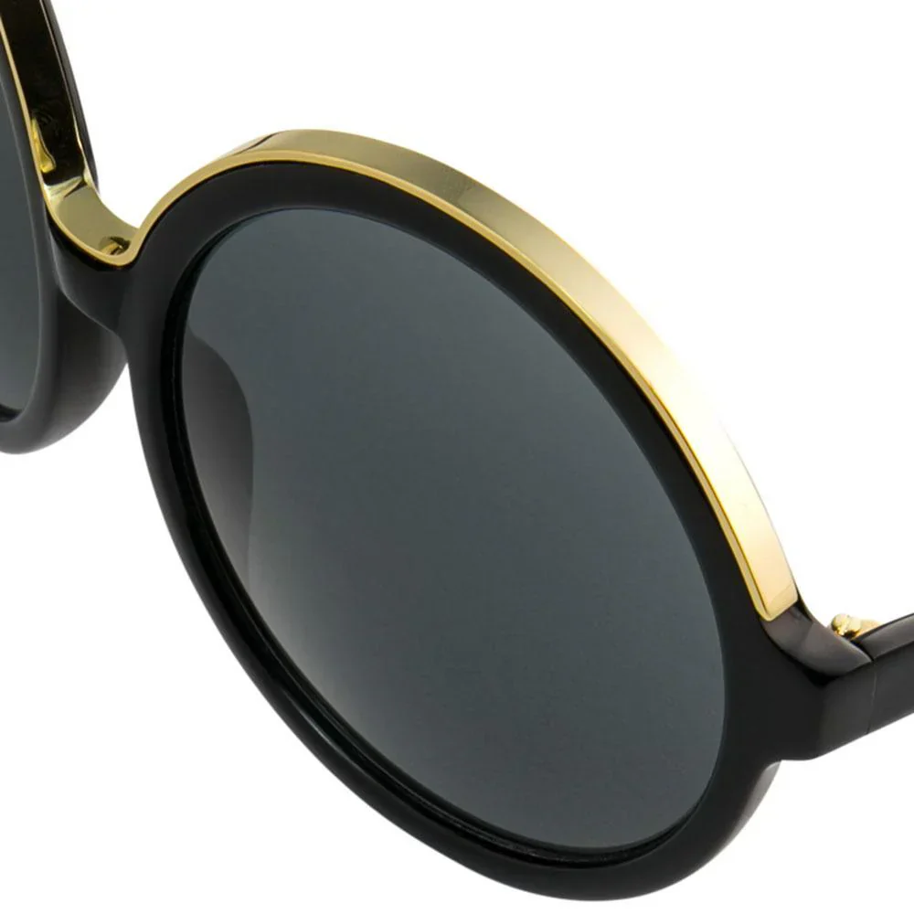 No. 21 Women's Sunglasses Round Black Gold - Image 4