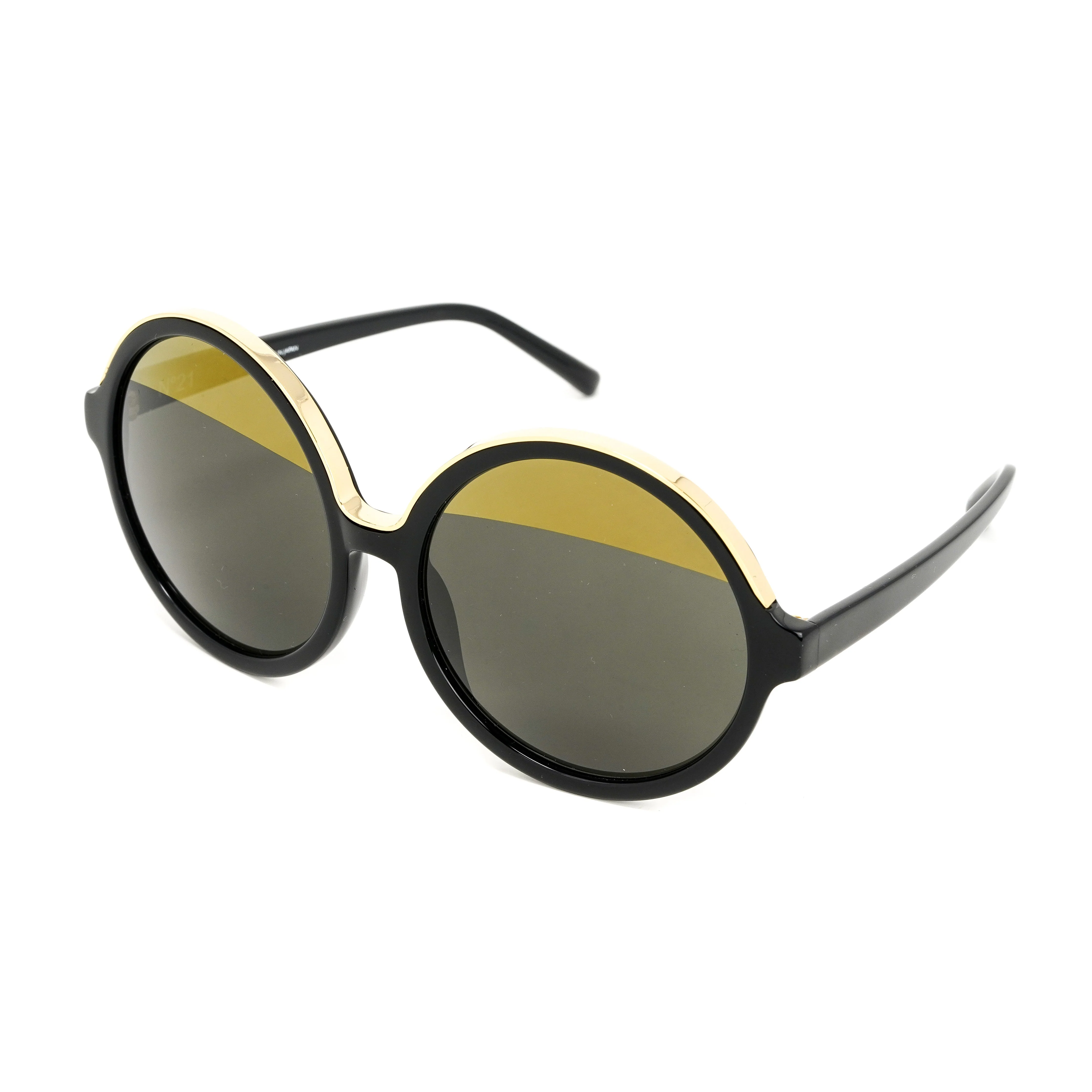 No. 21 Women's Sunglasses Round Black Yellow Gold - Image 2