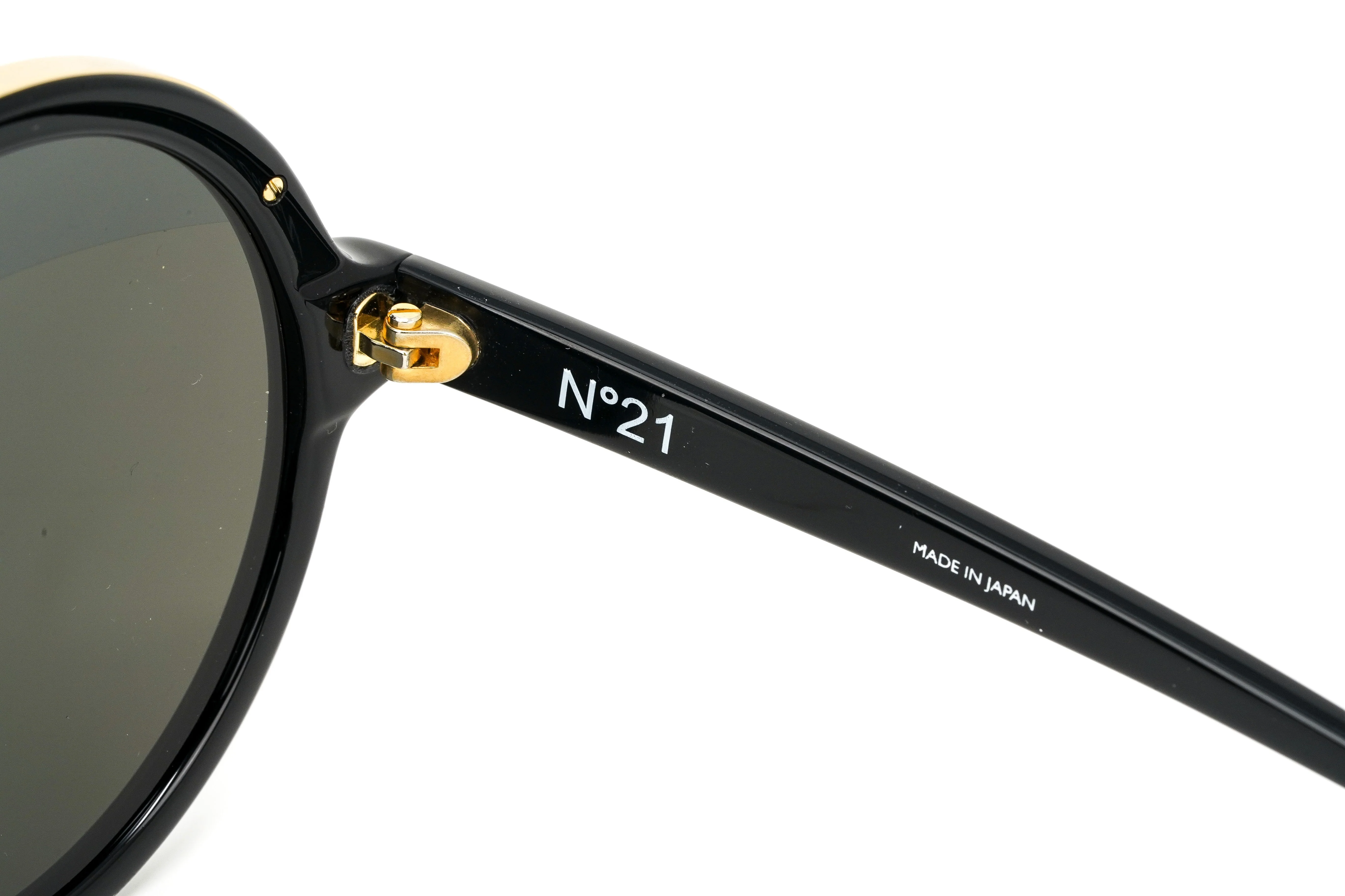 No. 21 Women's Sunglasses Round Black Yellow Gold - Image 3