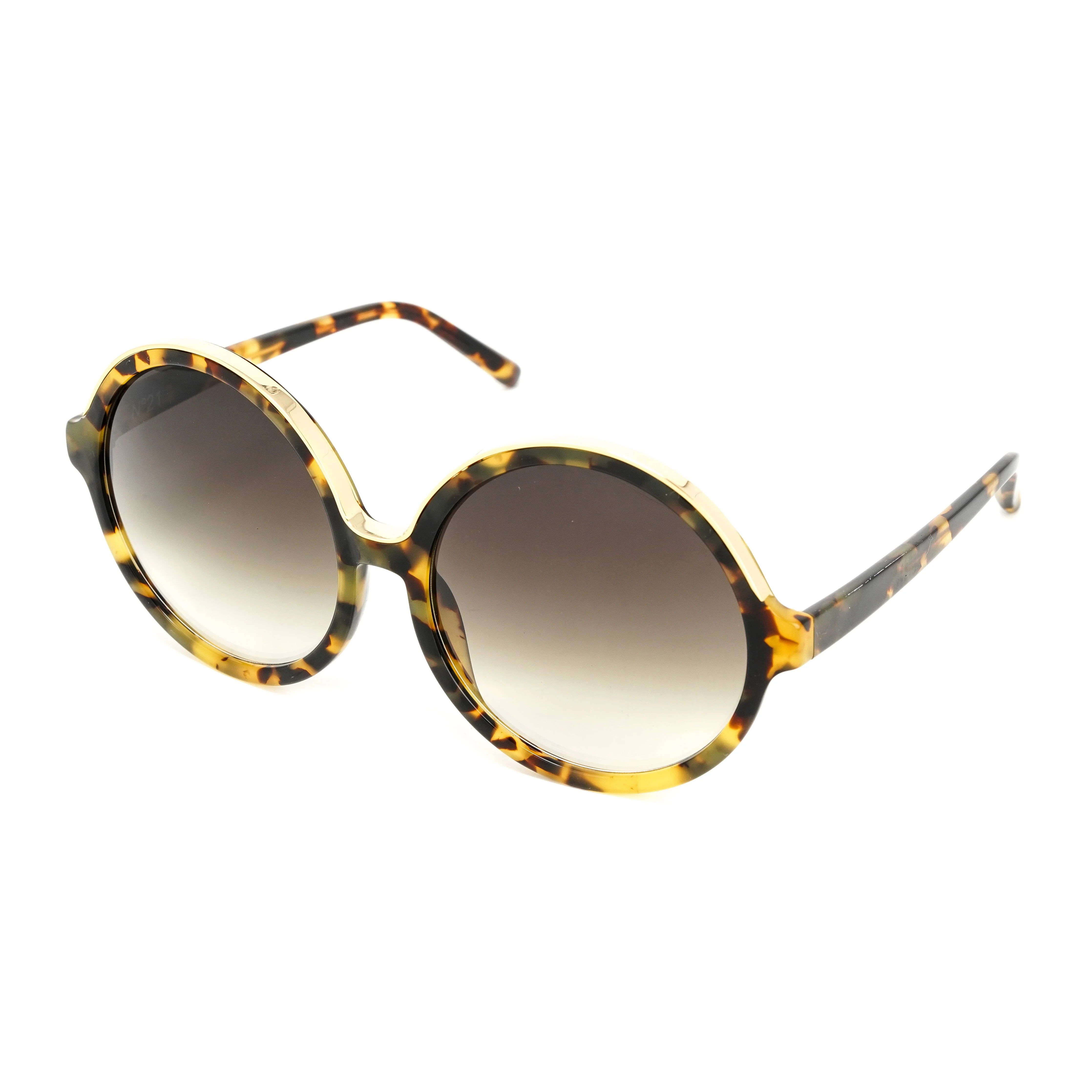 No. 21 Women's Sunglasses Round Yellow Shell Tortoise - Image 2