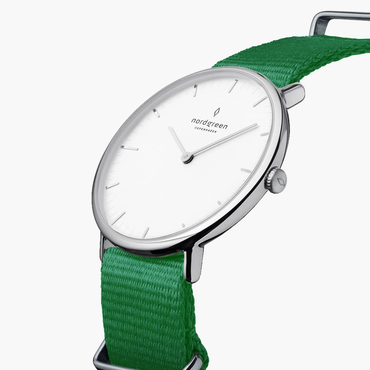 Nordgreen Native Green Nylon 36mm Silver Watch - Image 2