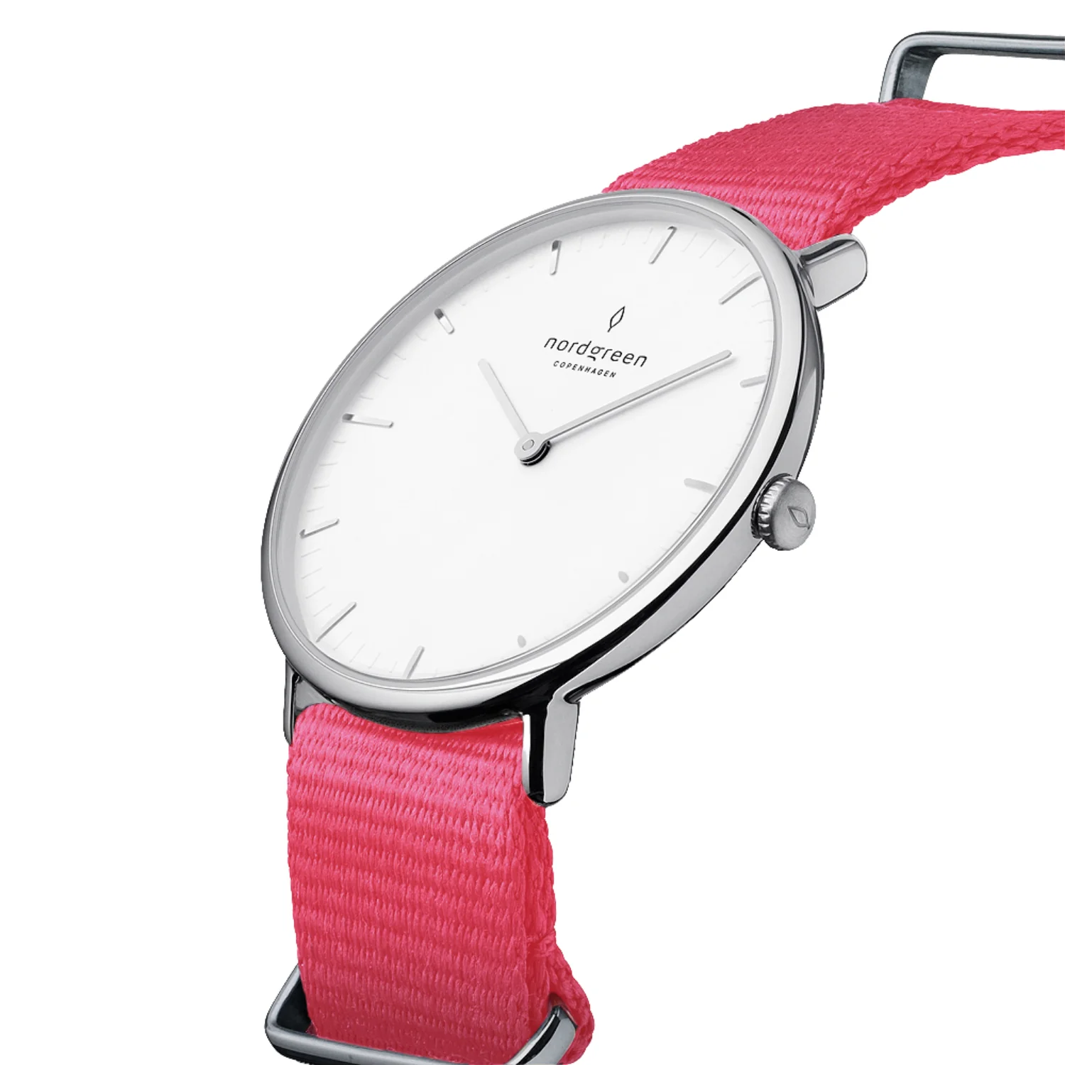 Nordgreen Native Pink Nylon 36mm Silver Case Watch - Image 2
