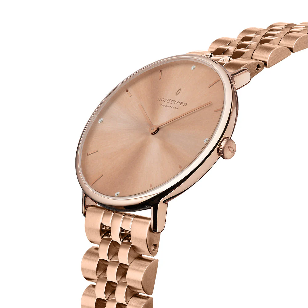 Nordgreen Native Rose Gold Stainless Steel 32mm Rose Gold Case Watch - Image 3