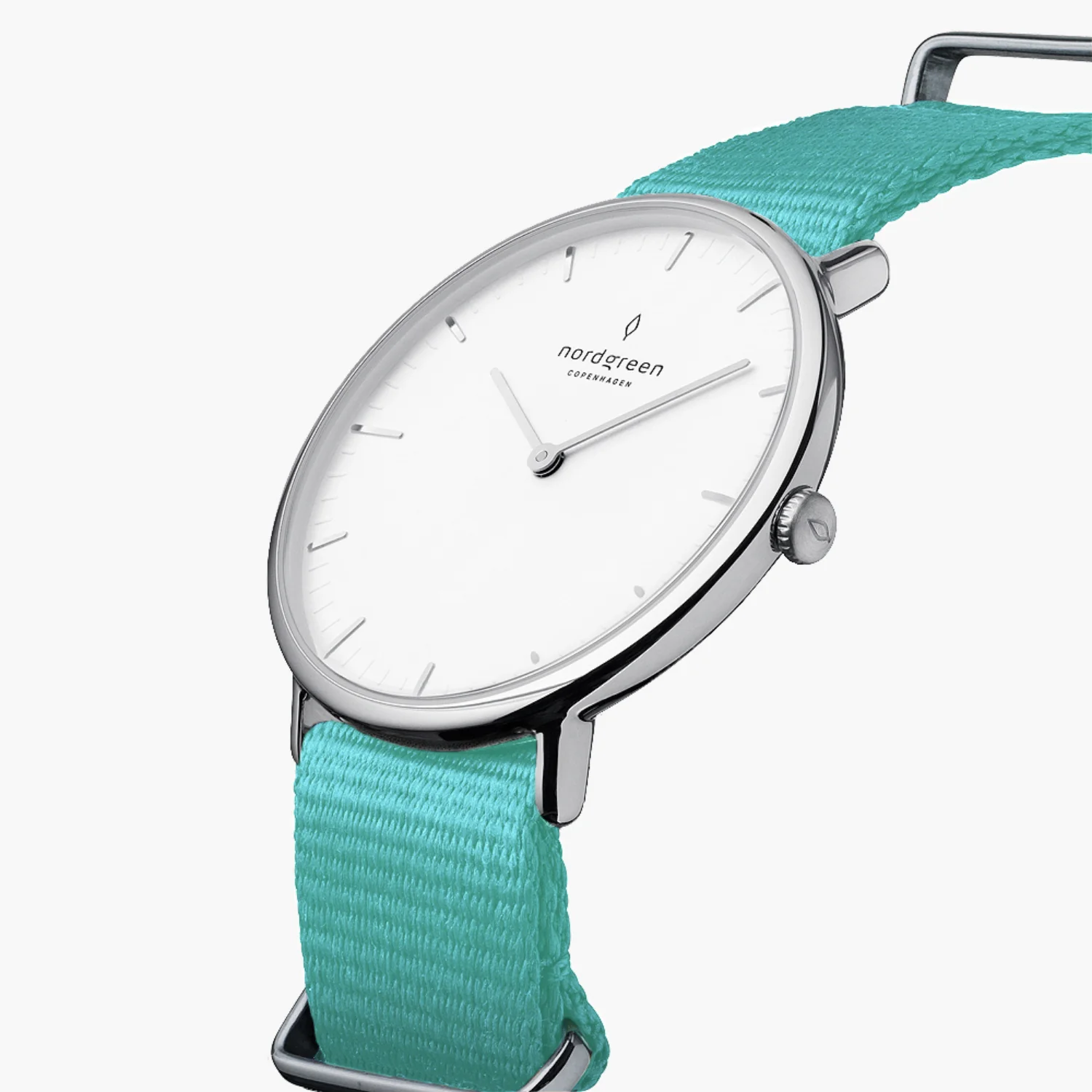 Nordgreen Native Turquoise Nylon Strap 36mm Silver Watch - Image 2