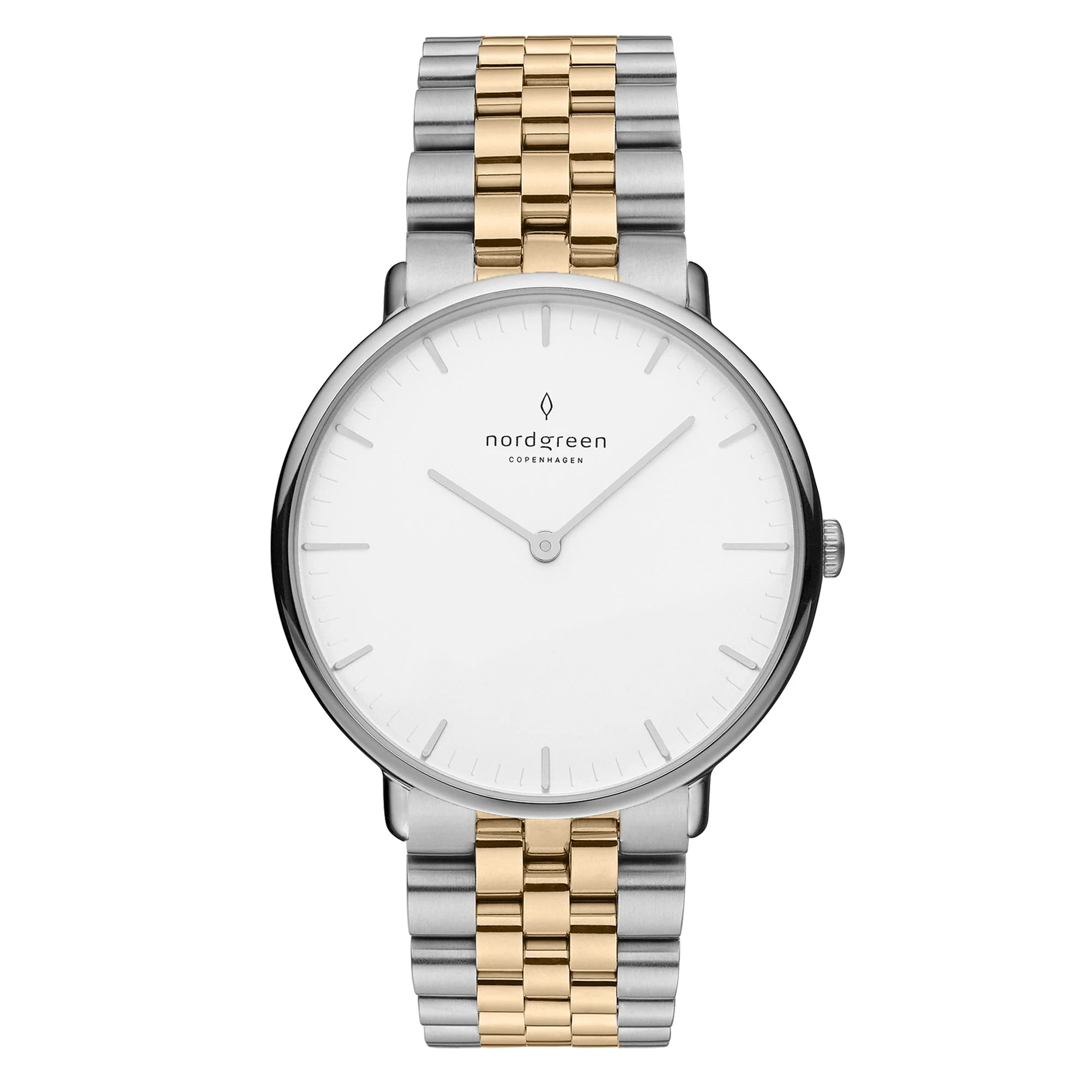Nordgreen Native Two-Tone Stainless Steel 32mm Silver Case Watch