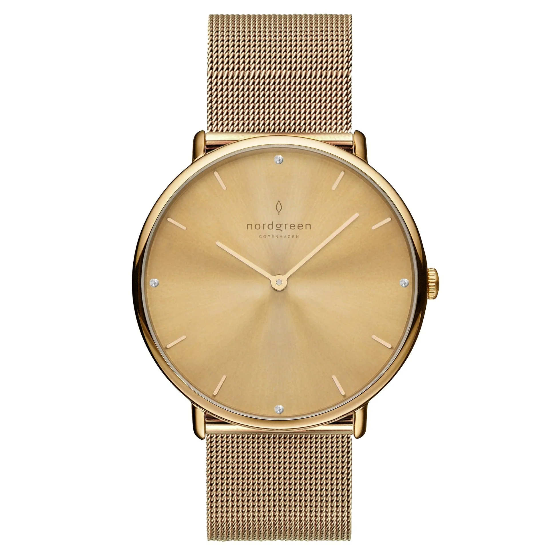 Nordgreen Native Gold Mesh 32mm Gold Case Watch
