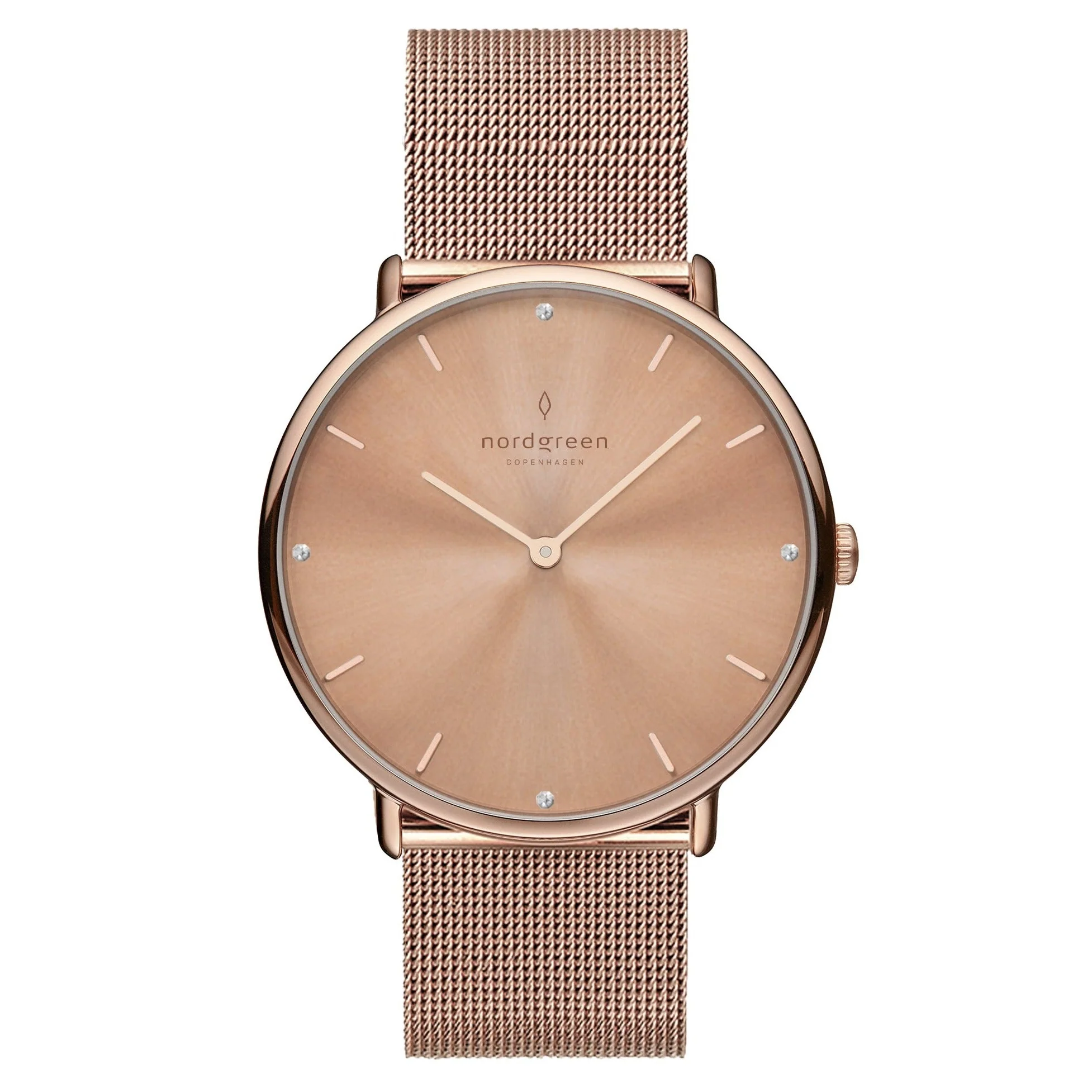 Nordgreen Native Rose Gold Mesh 28mm Rose Gold Case Watch
