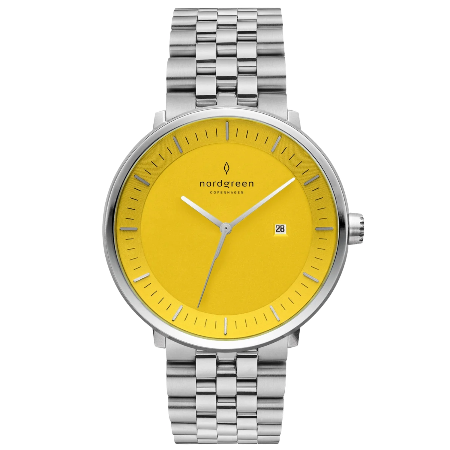 Nordgreen Philosopher 5-Link Strap 36mm Bright Yellow Watch