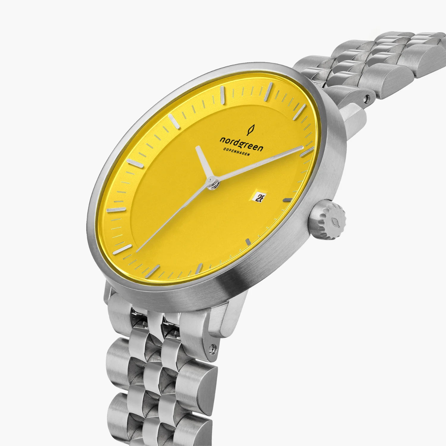 Nordgreen Philosopher 5-Link Strap 36mm Bright Yellow Watch - Image 2