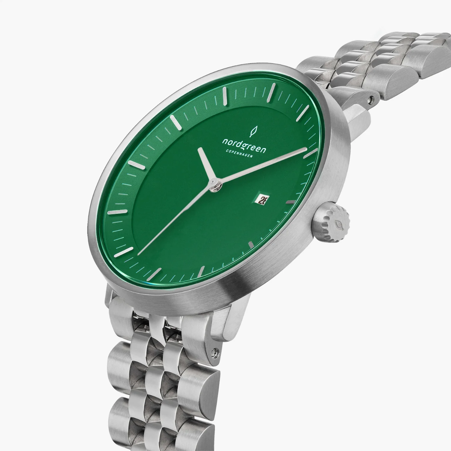 Nordgreen Philosopher 5-Link Strap 36mm Green Dial Watch - Image 2