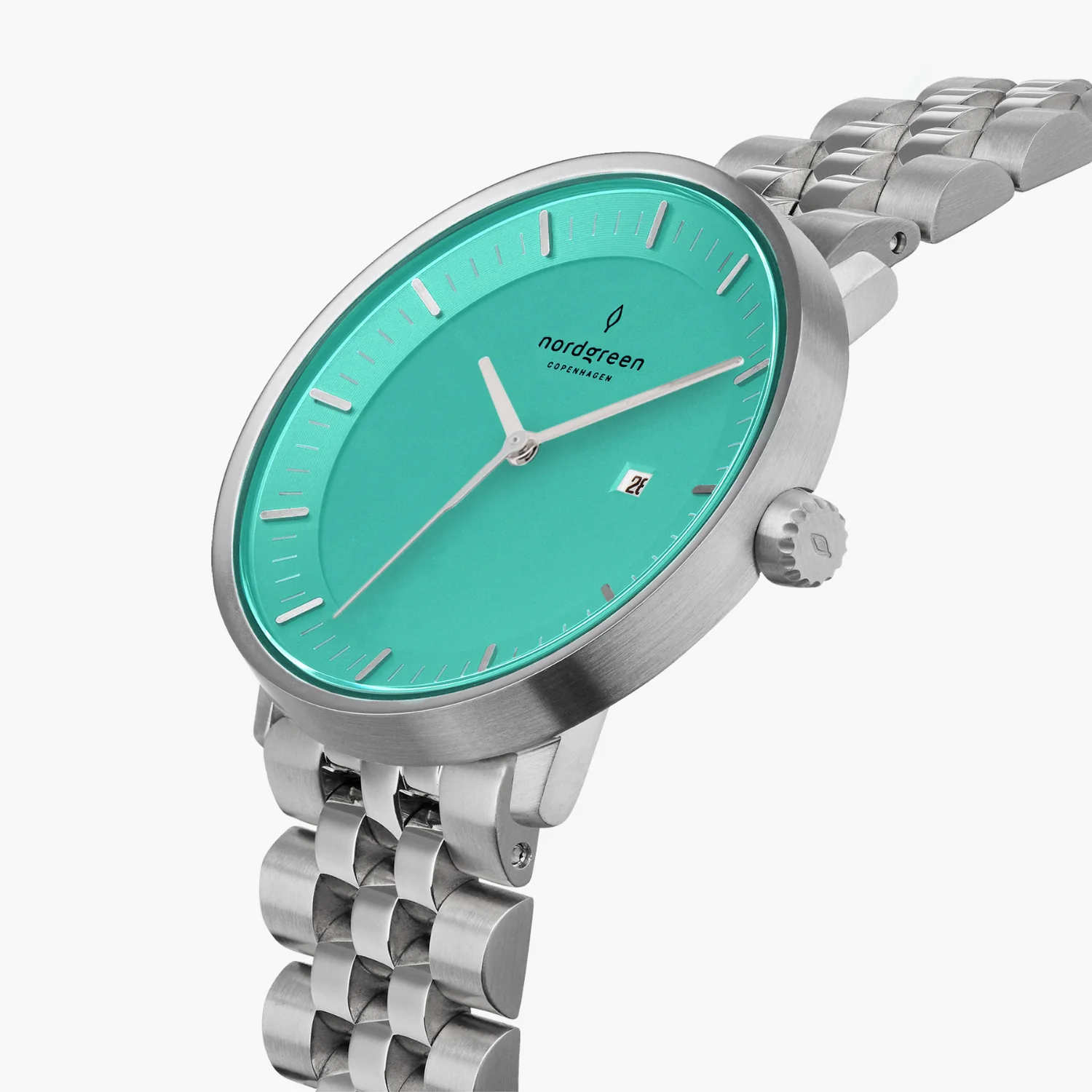 Nordgreen Philosopher 5-Link Strap 36mm Turquoise Dial Watch - Image 2