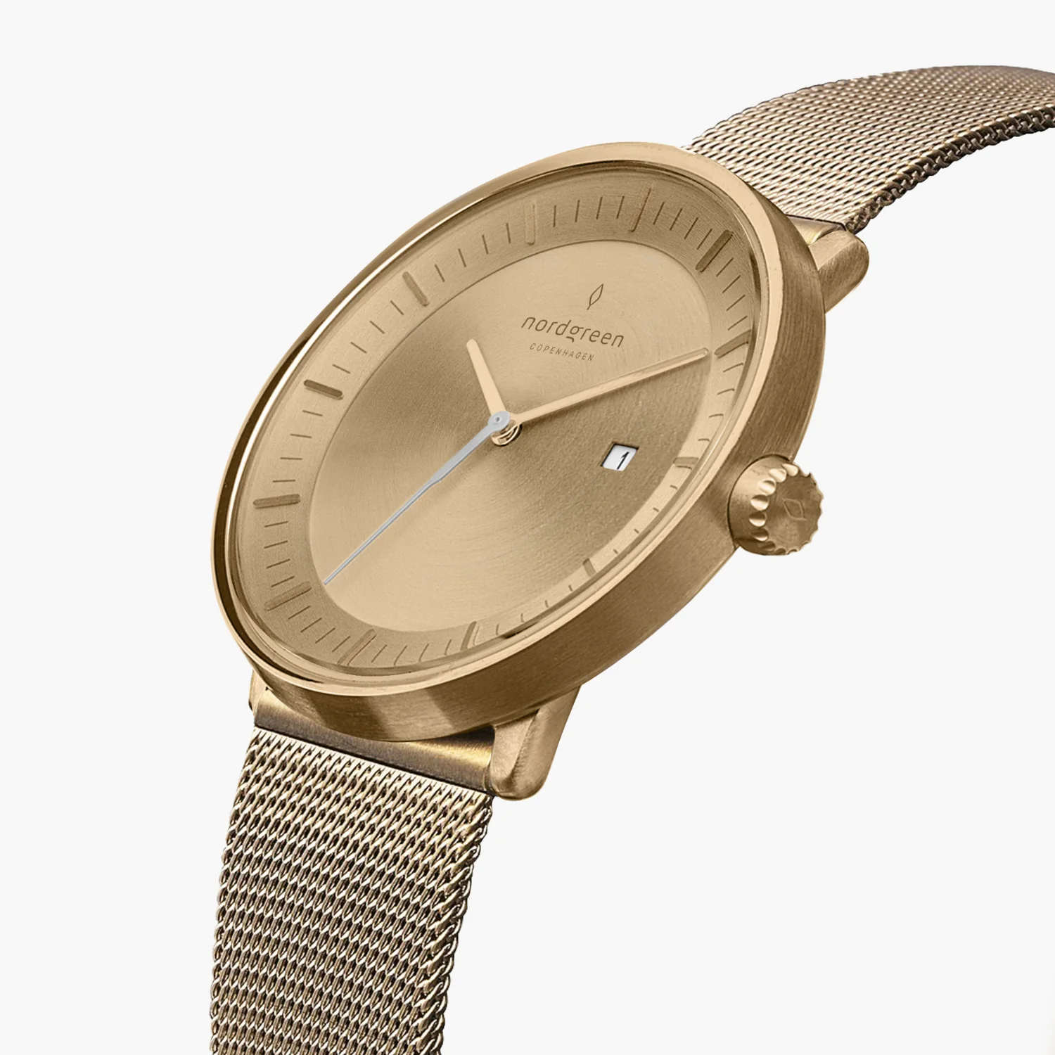 Nordgreen Philosopher Gold Mesh 36mm Gold Brushed Metal Dial Watch - Image 2