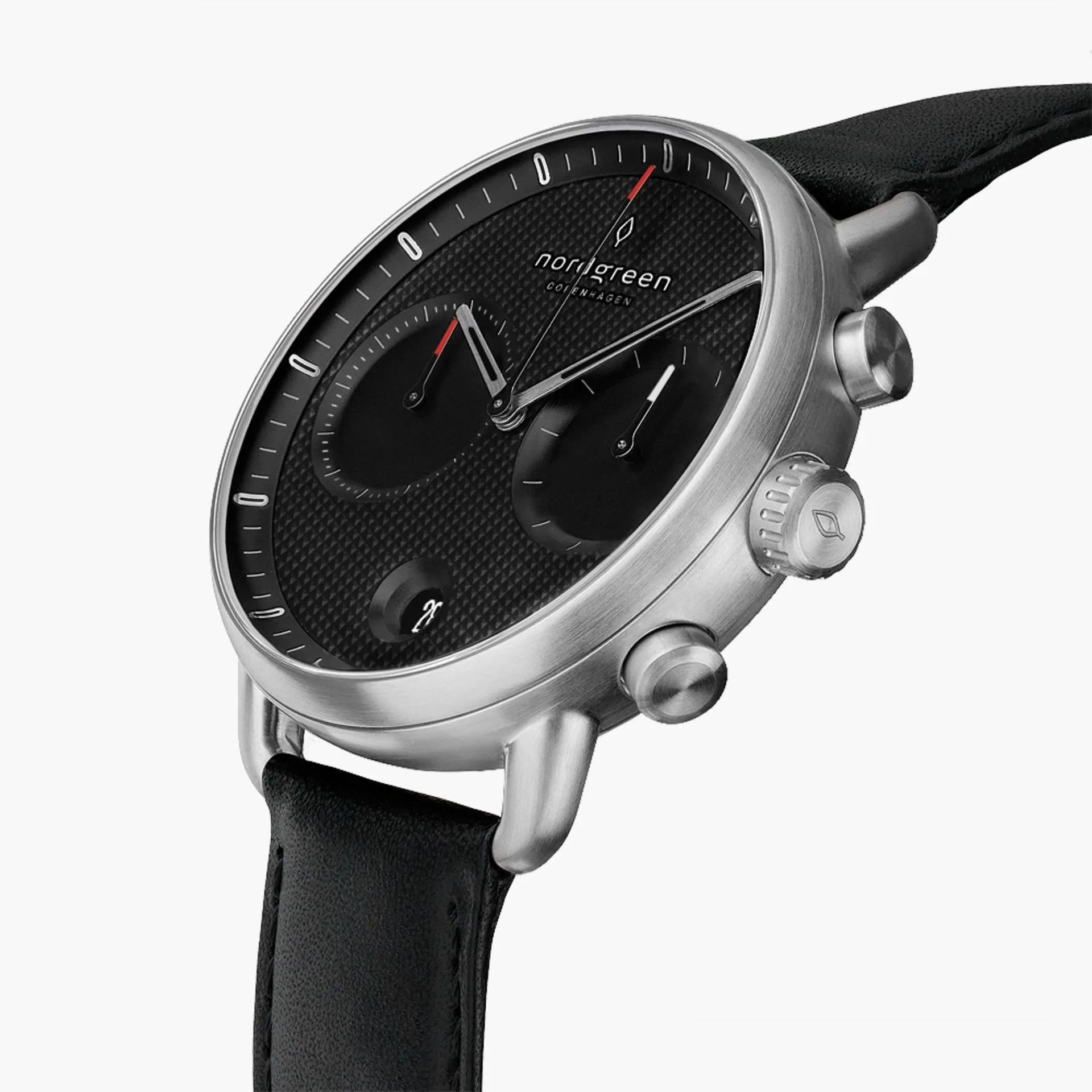 Nordgreen Pioneer Black Leather 42mm Black Case Watch - Image 3