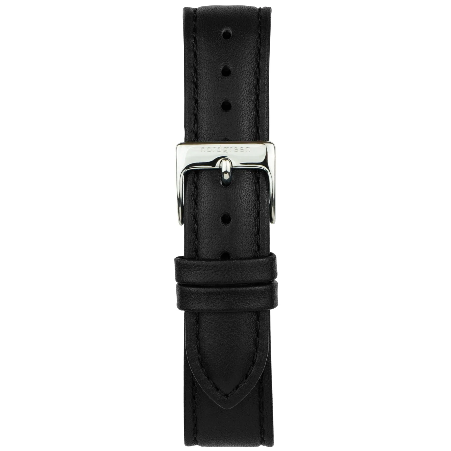 Nordgreen Pioneer Black Leather 42mm Silver Case Watch - Image 2