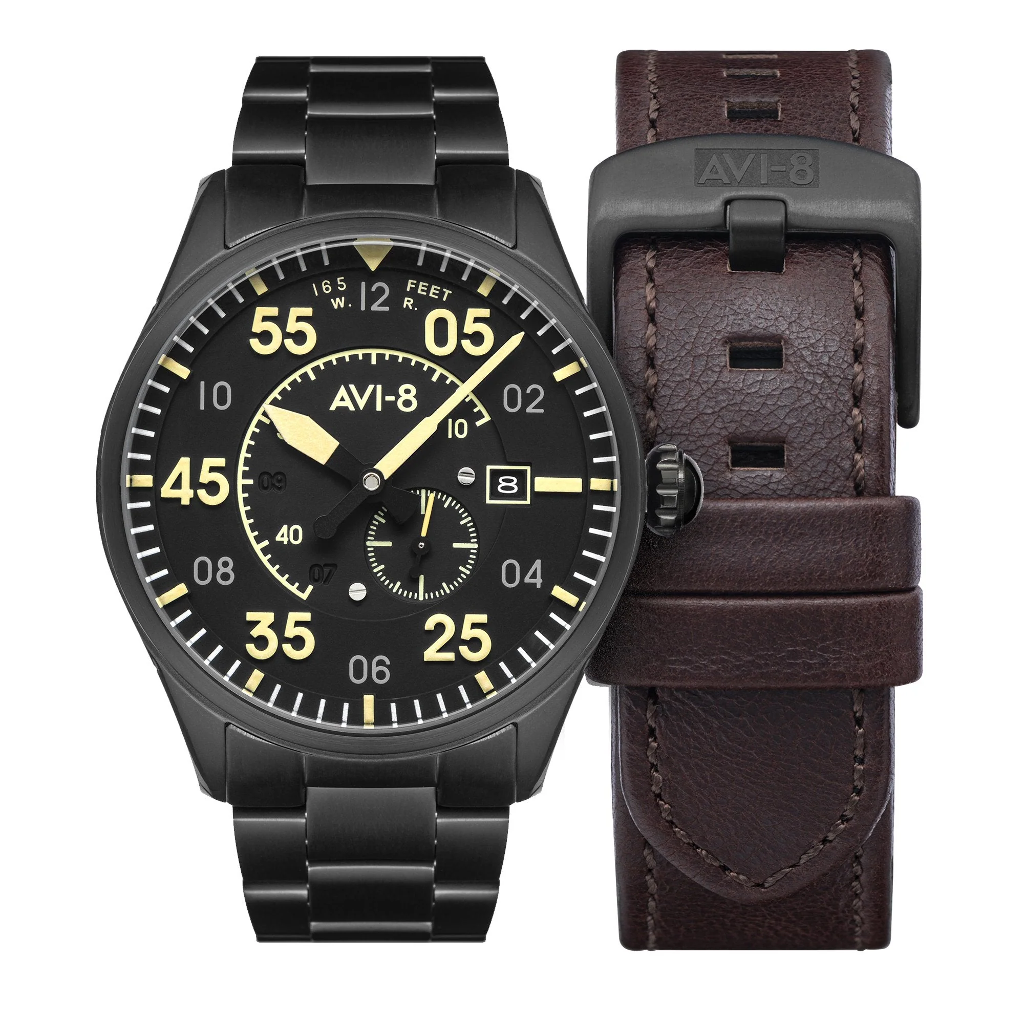 AVI-8 Midnight Chrome Yellow Spitfire Automatic Watch