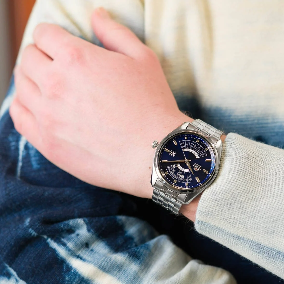 Orient Multi-Year Calendar Men's Blue Watch - Image 8