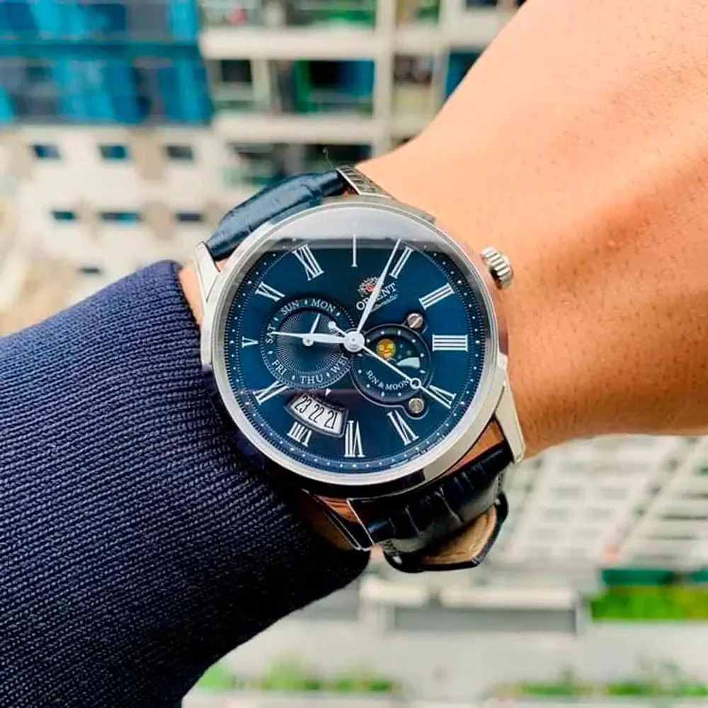Orient Sun and Moon Men's Blue Watch - Image 5