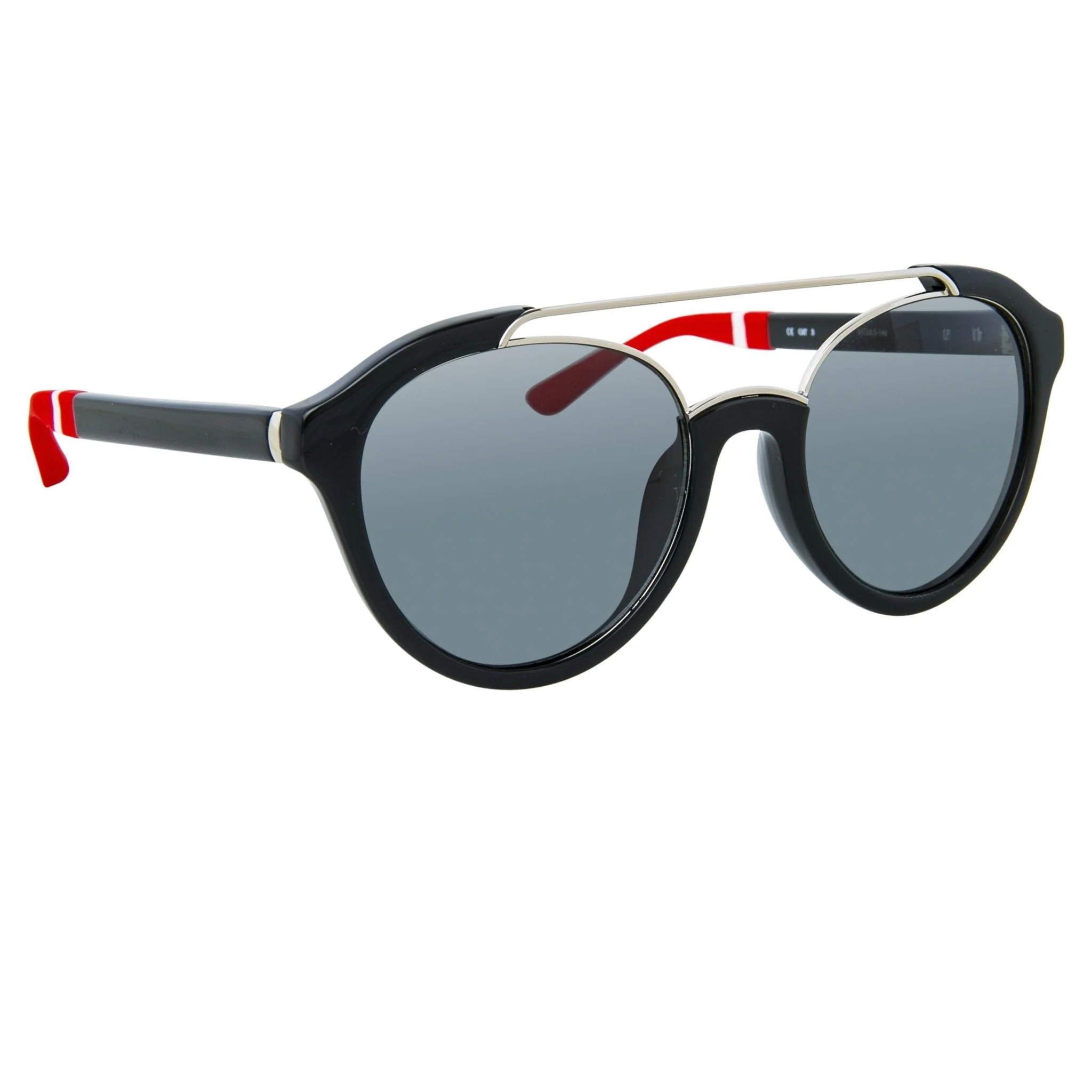 Orlebar Brown Sunglasses Round Red Black and Grey - Image 3