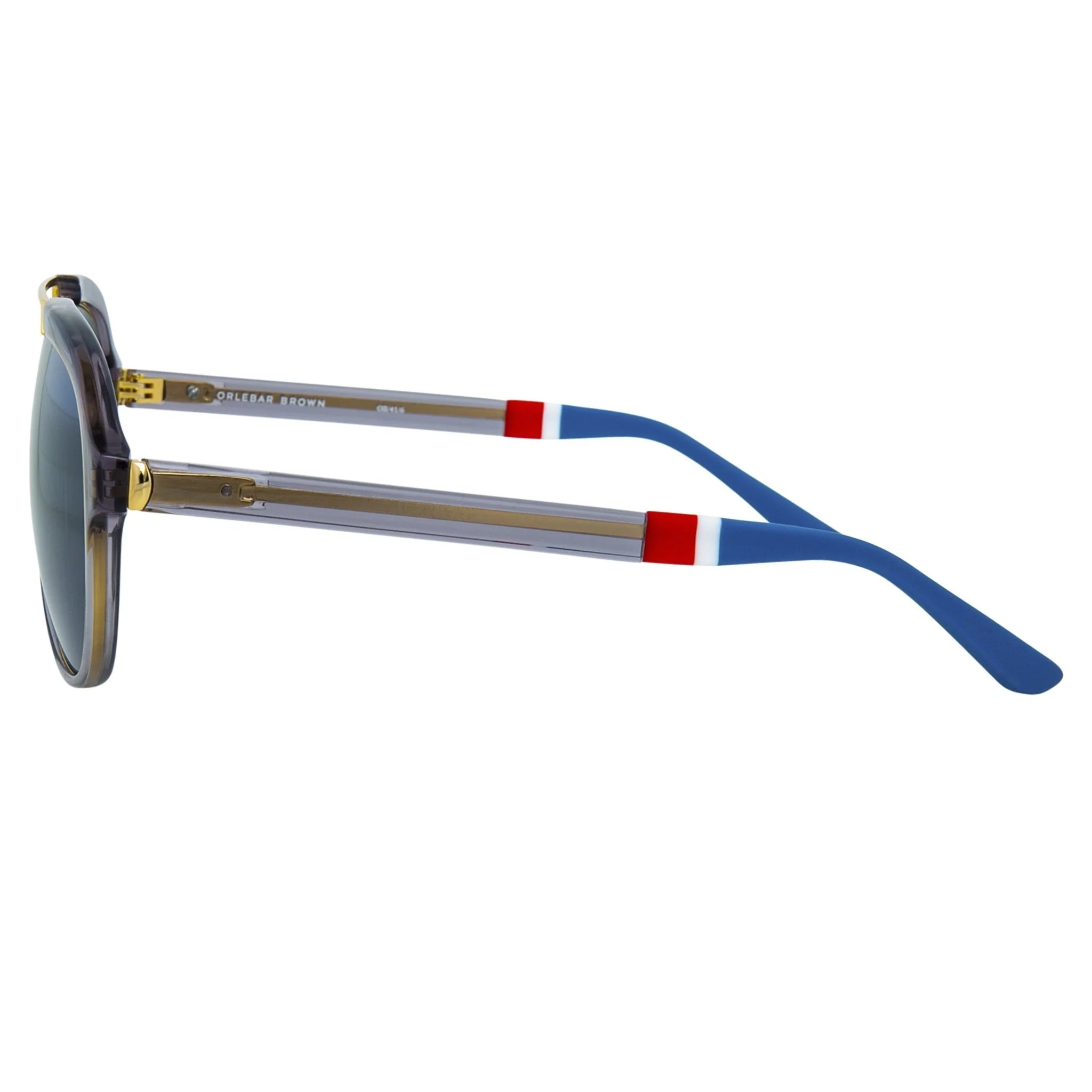 Orlebar Brown Sunglasses Round Red Black and Grey - Image 4