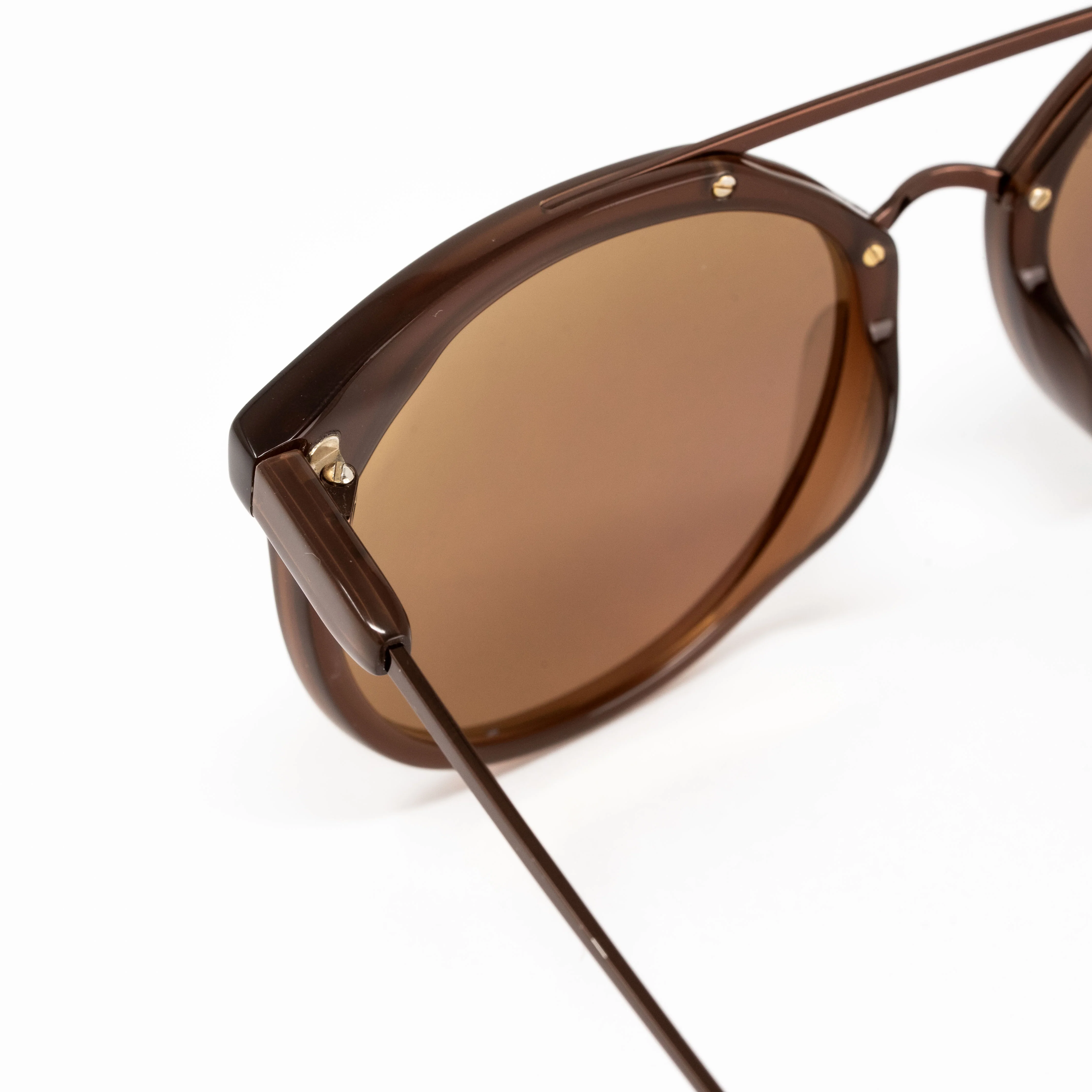 Orlebar Brown x Linda Farrow Brown Sunglasses - Image 4