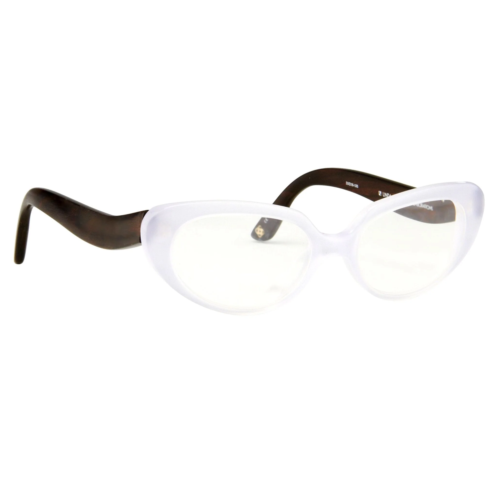 Oscar De La Renta Eyeglasses Sandalwood Cat Eye Ivory and Clear - Image 3
