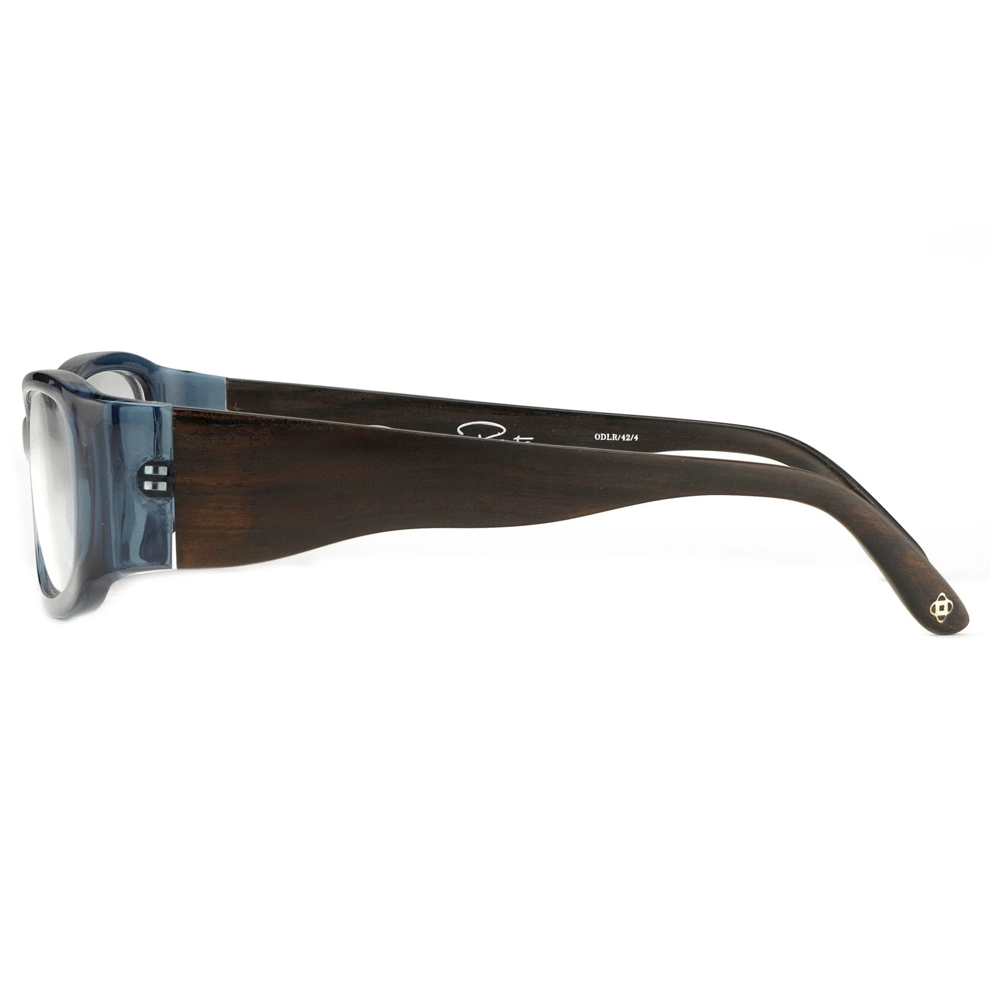 Oscar De La Renta Eyeglasses D-Frame Blue Brown and Clear - Image 4