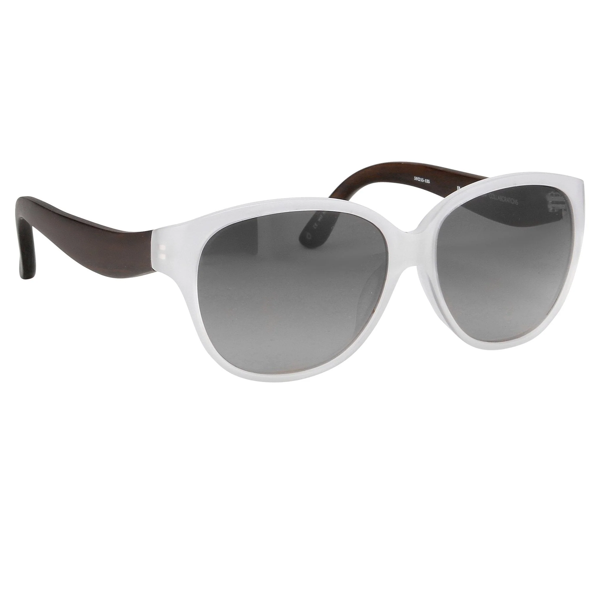 Oscar De La Renta Sunglasses Oval Ivory and Grey Lenses - Image 3