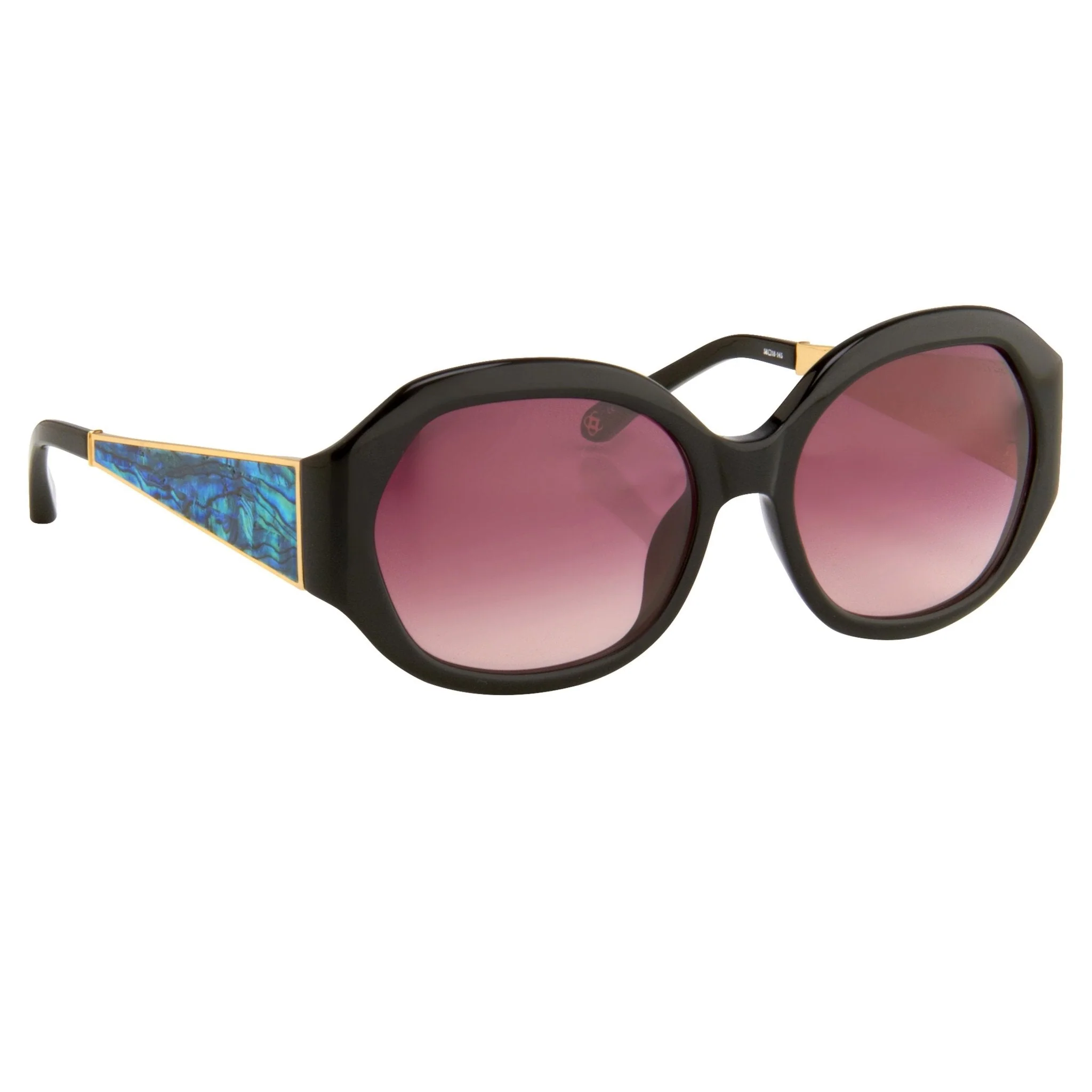 Oscar De La Renta Sunglasses Jackie O Black and Pink - Image 3