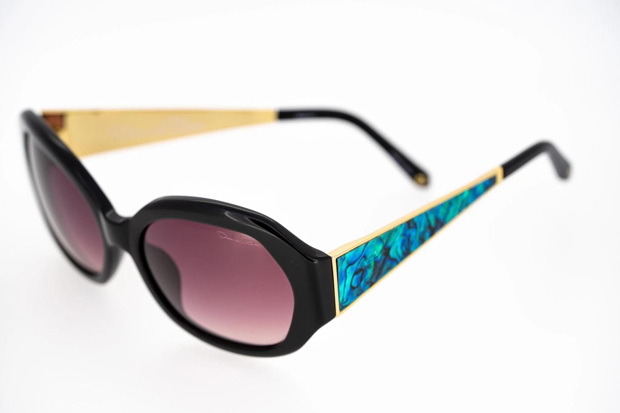 Oscar De La Renta Sunglasses Jackie O Black and Pink - Image 5