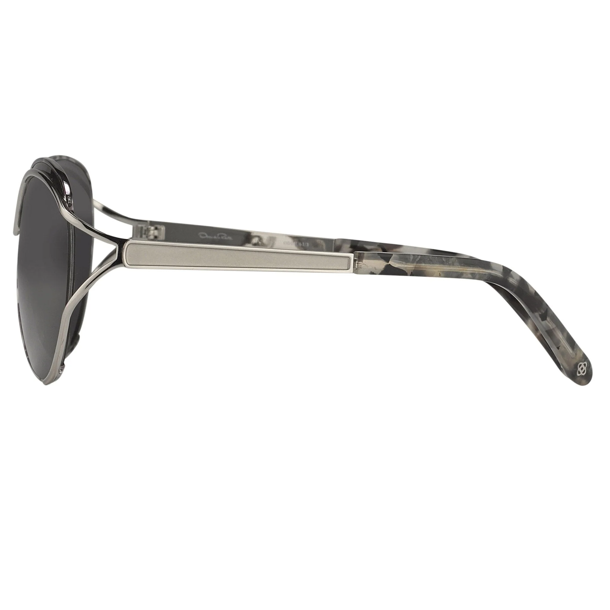 Oscar De La Renta Sunglasses Oval Black White and Grey - Image 3