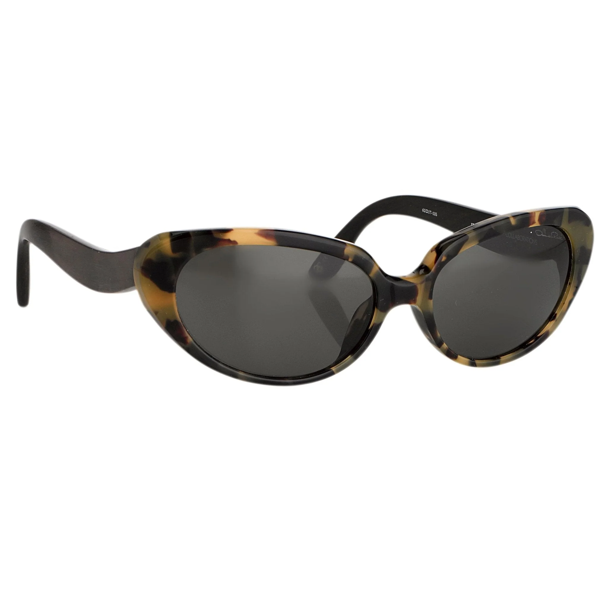 Oscar De La Renta Sunglasses Oval Tortoise and Dark Grey - Image 3