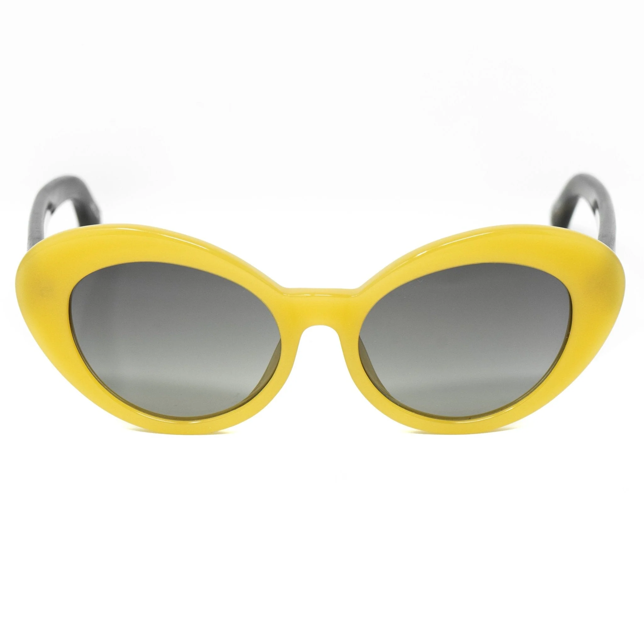 Oscar De La Renta Ladies Sunglasses Oval Yellow and Grey