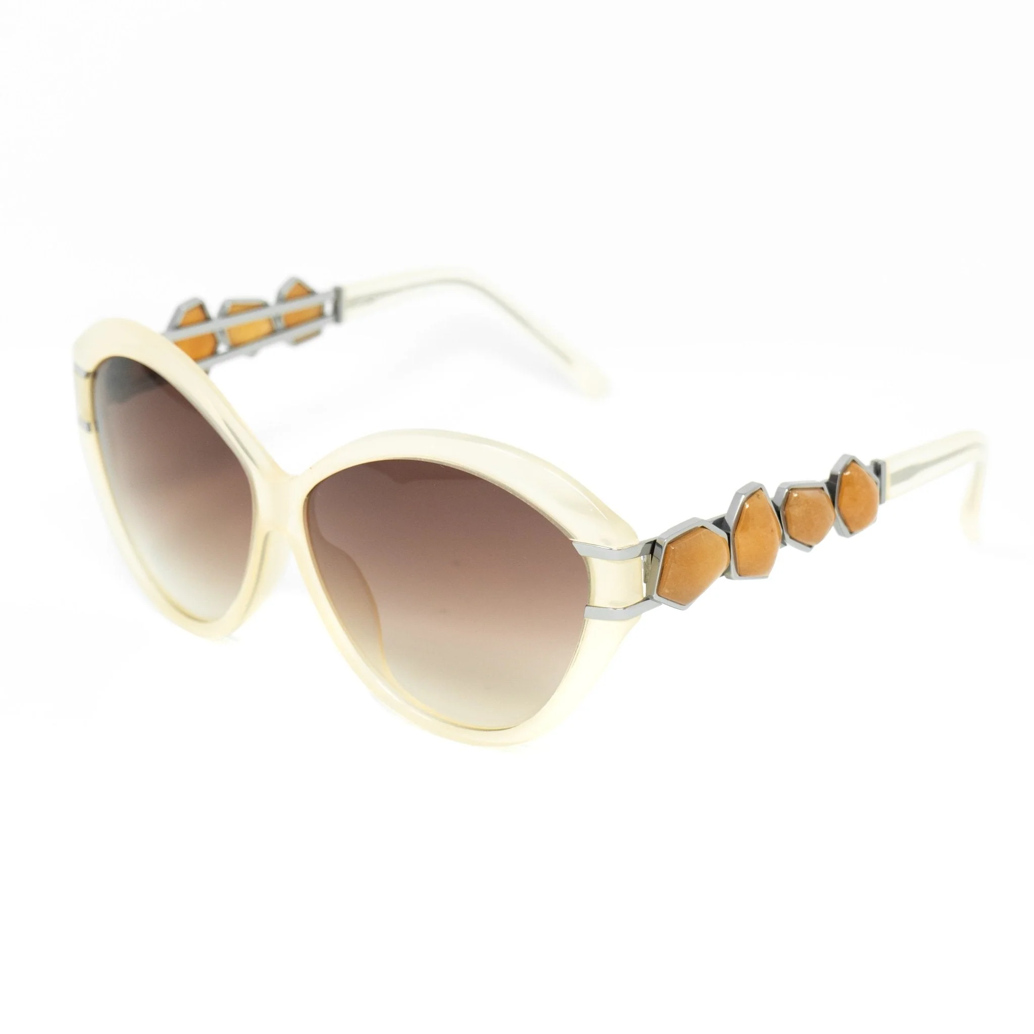Oscar De La Renta Sunglasses Oversized Nude and Brown - Image 2