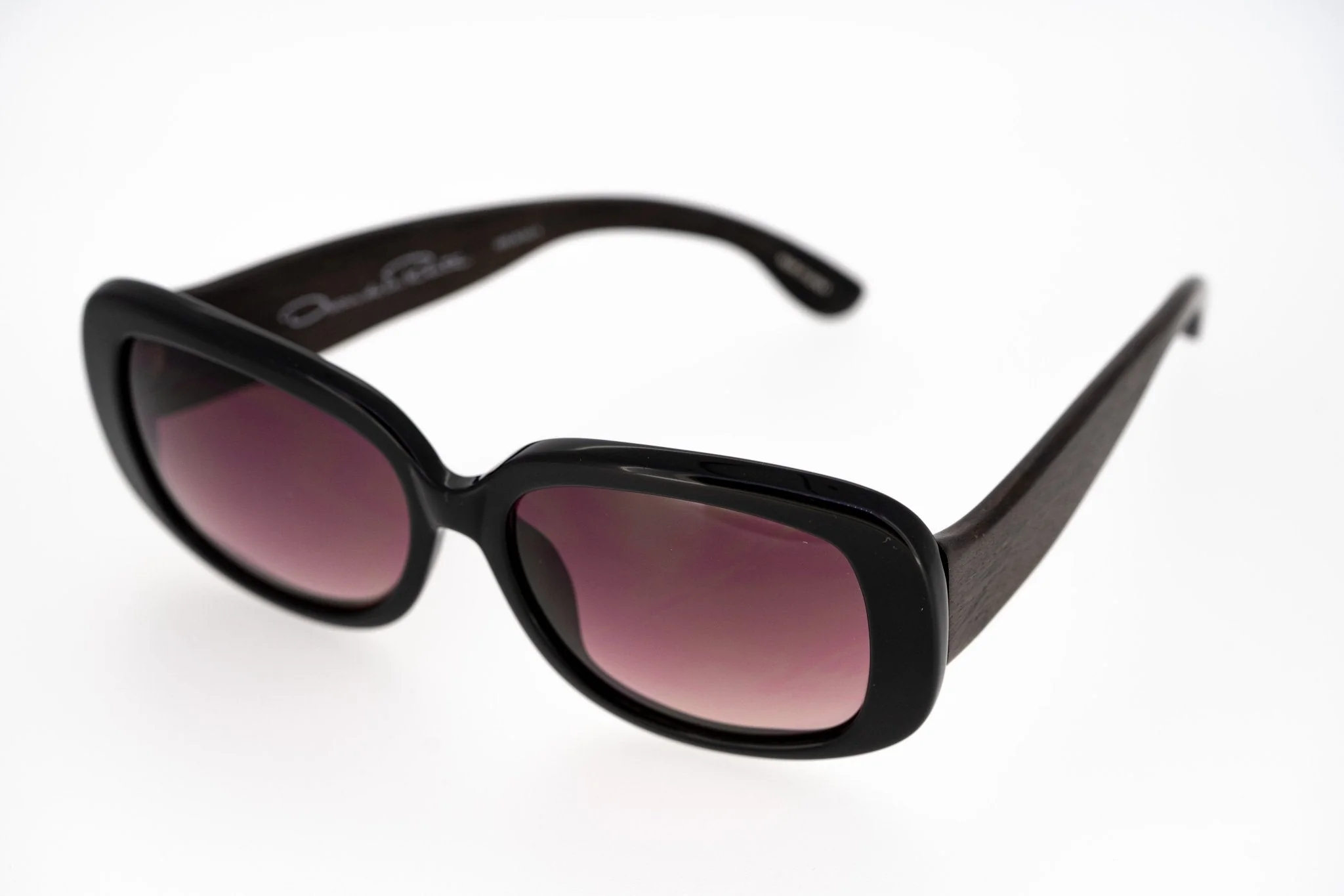 Oscar De La Renta Ladies Sunglasses Oversized Black and Burgundy - Image 5