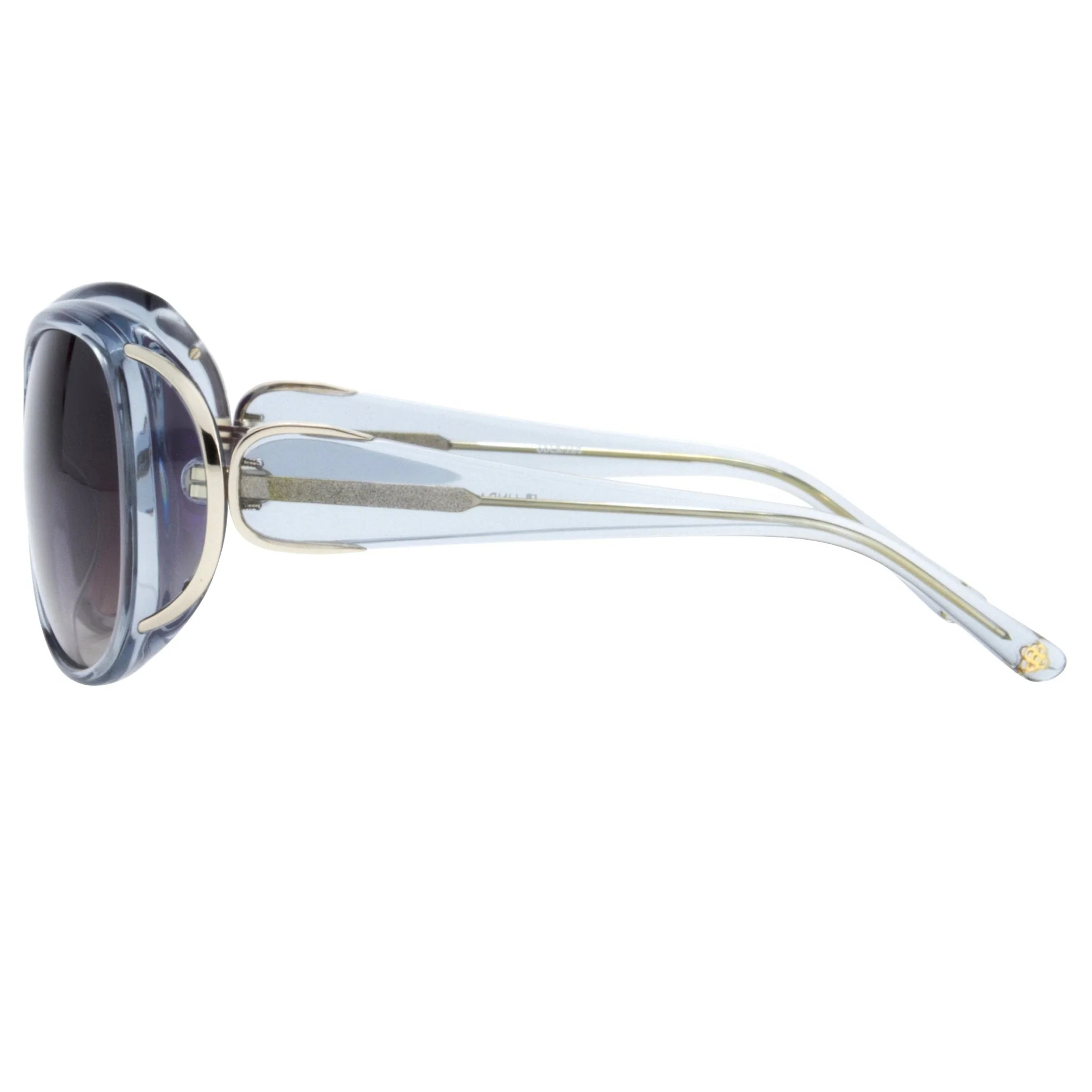 Oscar De La Renta Sunglasses Oversized Blue and Dark Grey - Image 4